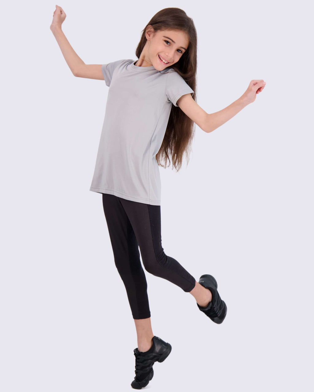 4 Pack: Girls Short Sleeve Dry-Fit Crew Neck Active T-Shirt