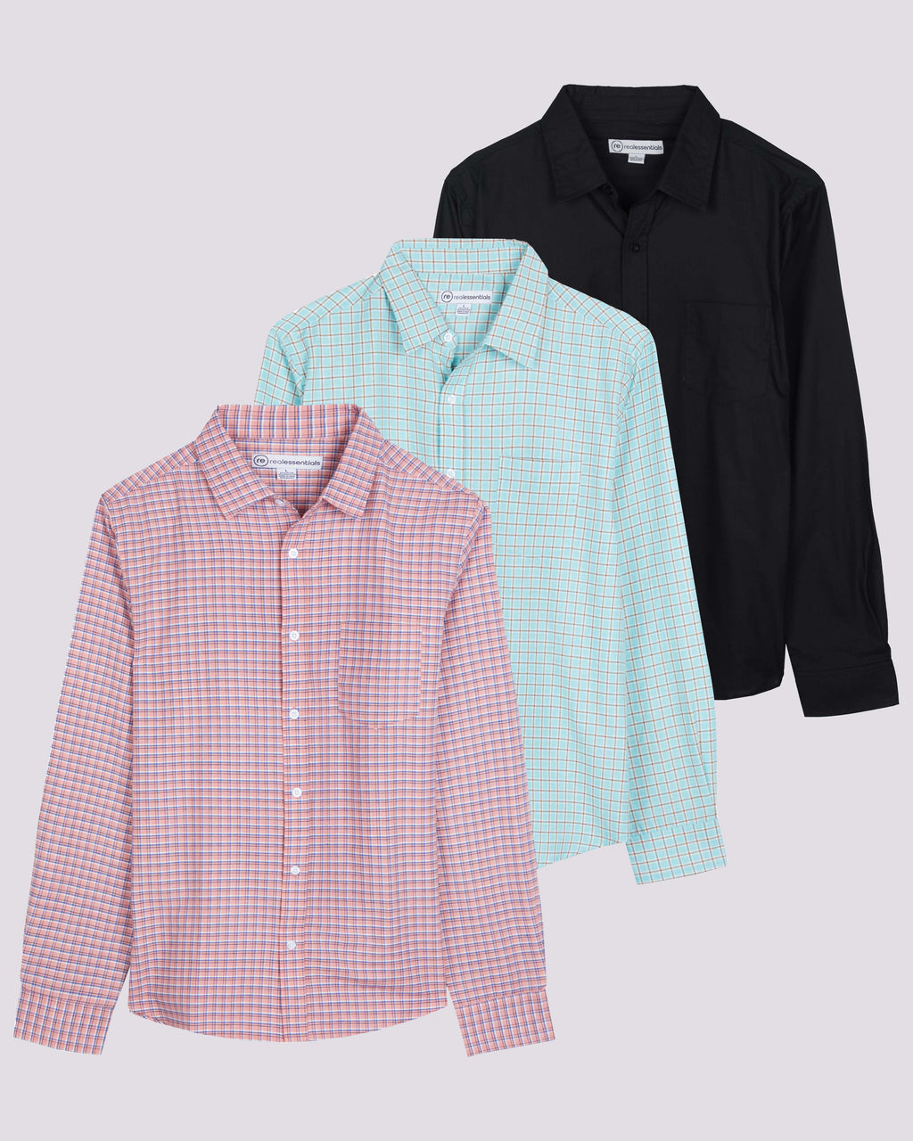 3 Pack: Men's Regular-Fit Long Sleeve Poplin Shirt (Available in Big & Tall)