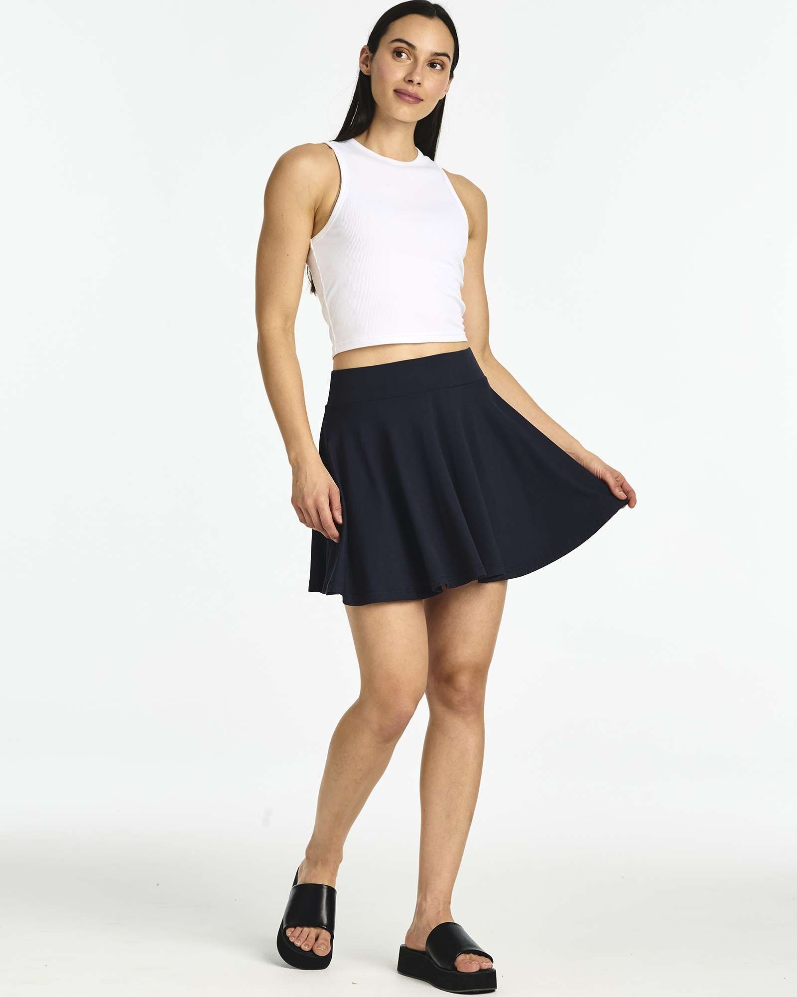 4 Pack: Women's Soft Casual Pleated Mini Skirt