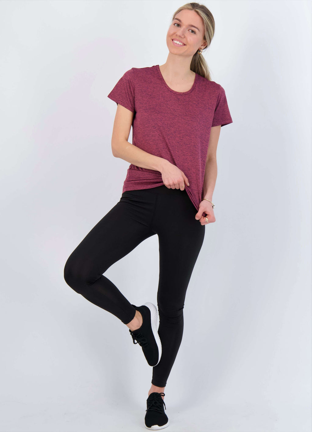 5 Pack: Womens Dry Fit Short-Sleeve Crew Neck Active T-Shirt