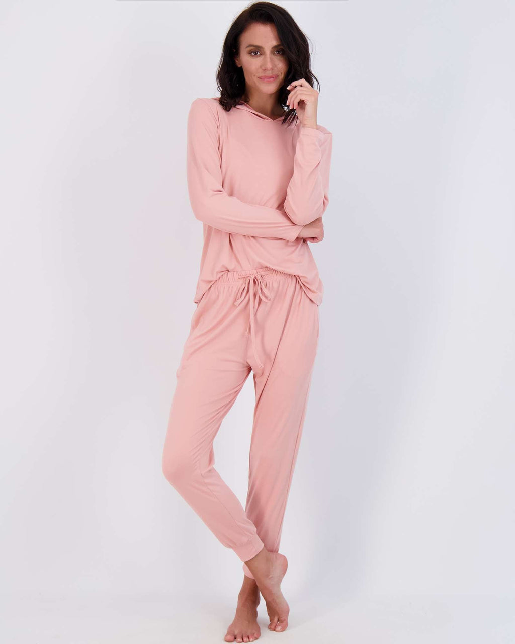4 Piece: Womens Long Sleeve Henley & Jogger Lounge Pajama Set