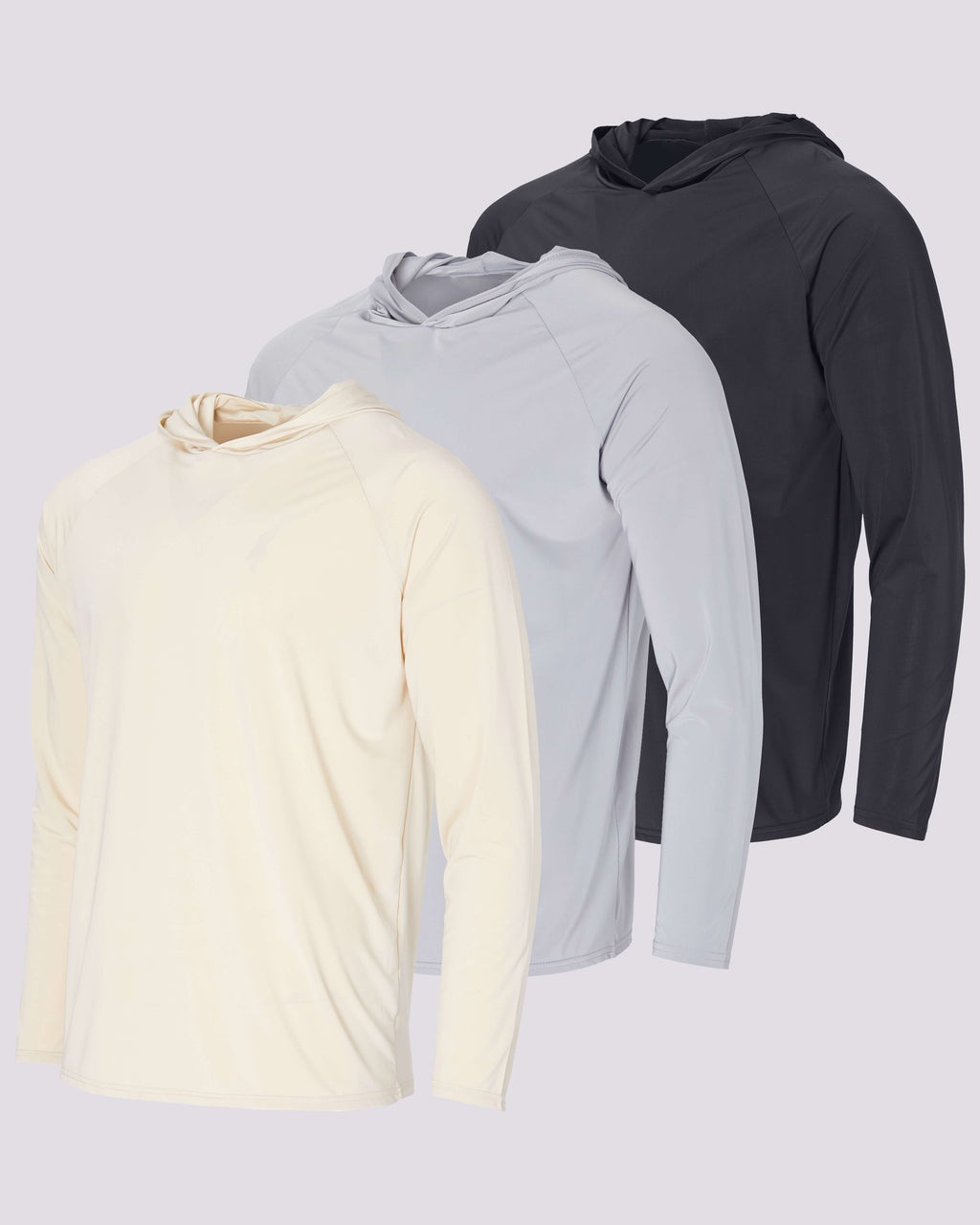 3 Pack: Men's Rash Guard Hoodie (Available In Big & Tall)