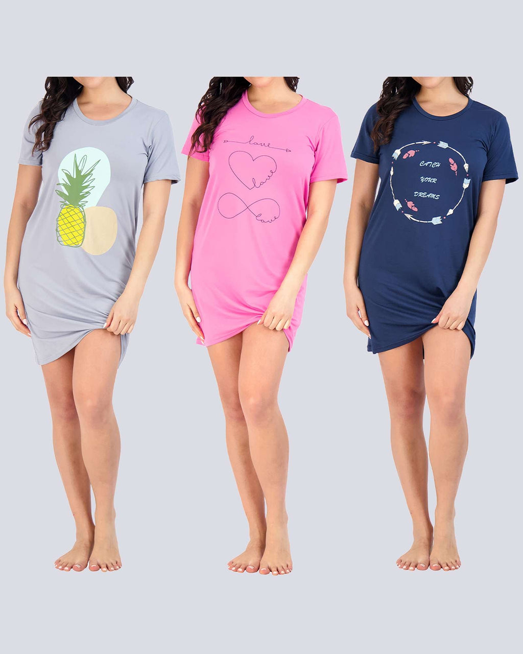 3 Pack: Womens Ultra-Soft Pajama Lounge Shorts