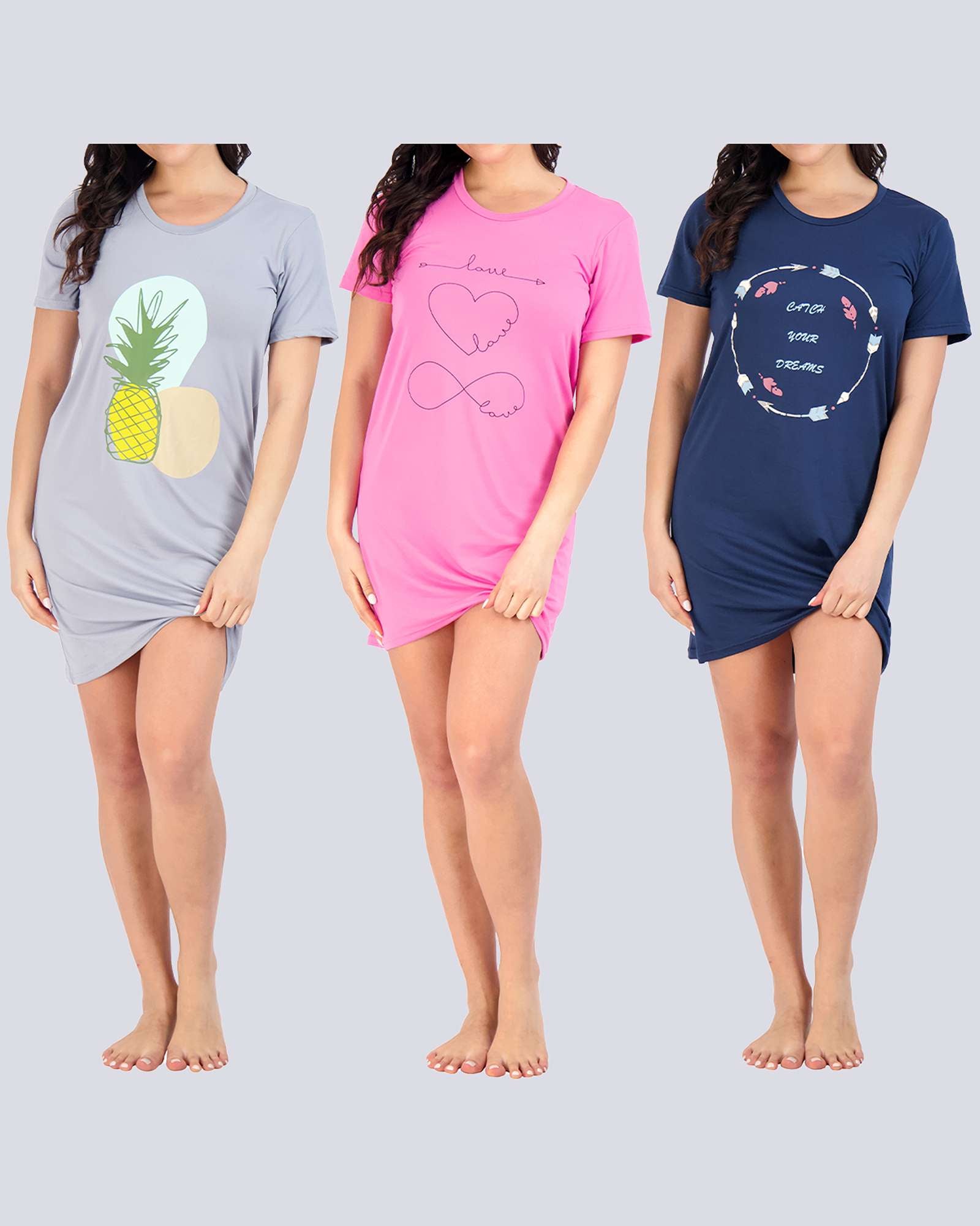 3 Pack: Womens Ultra-Soft Pajama Lounge Shorts