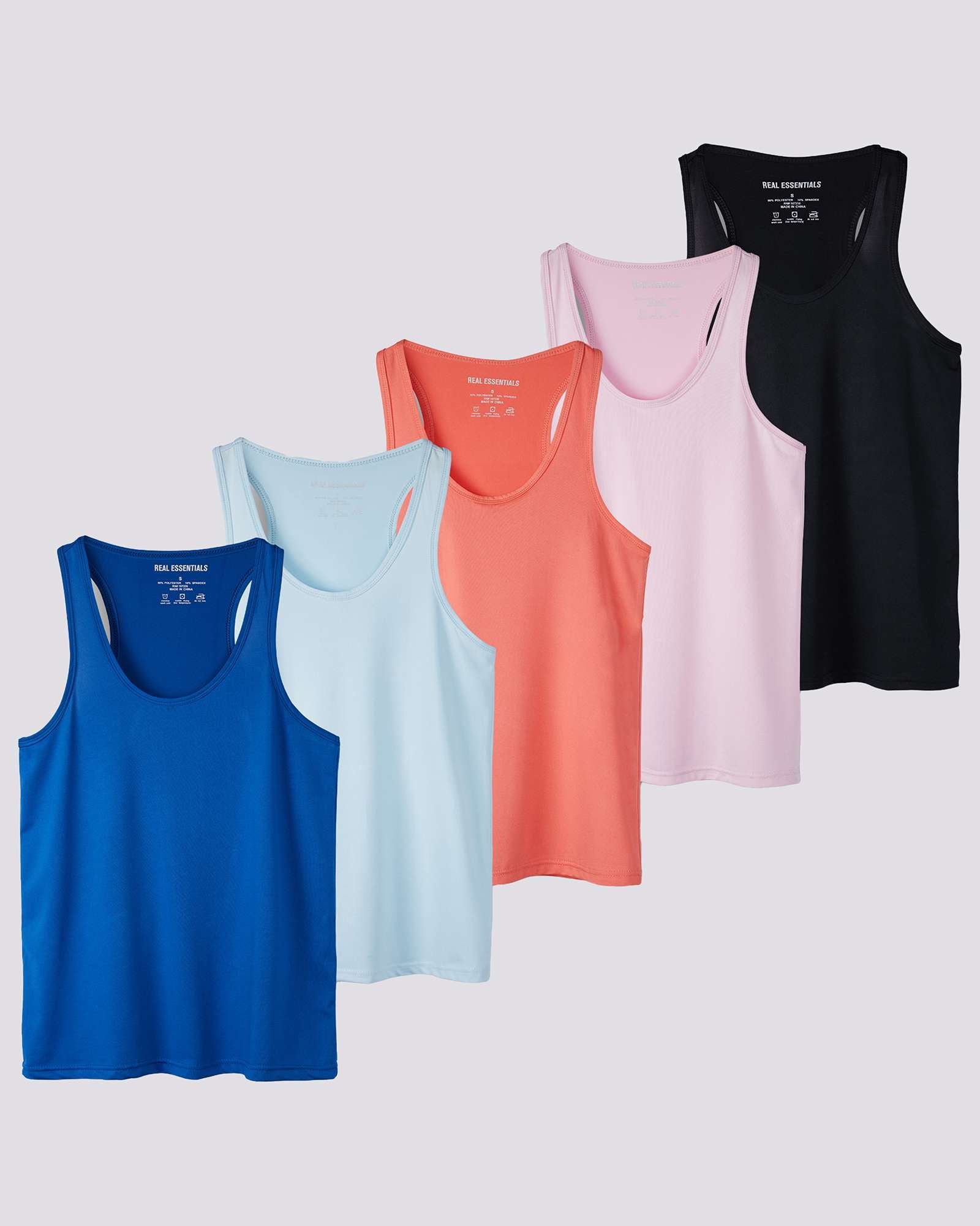 5 Pack: Womens Dry-Fit Racerback Tank Top
