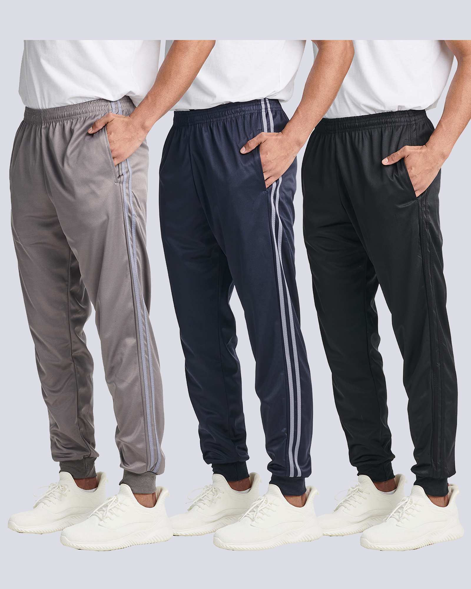 3 Pack: Mens Active Tricot Jogger Sweatpants