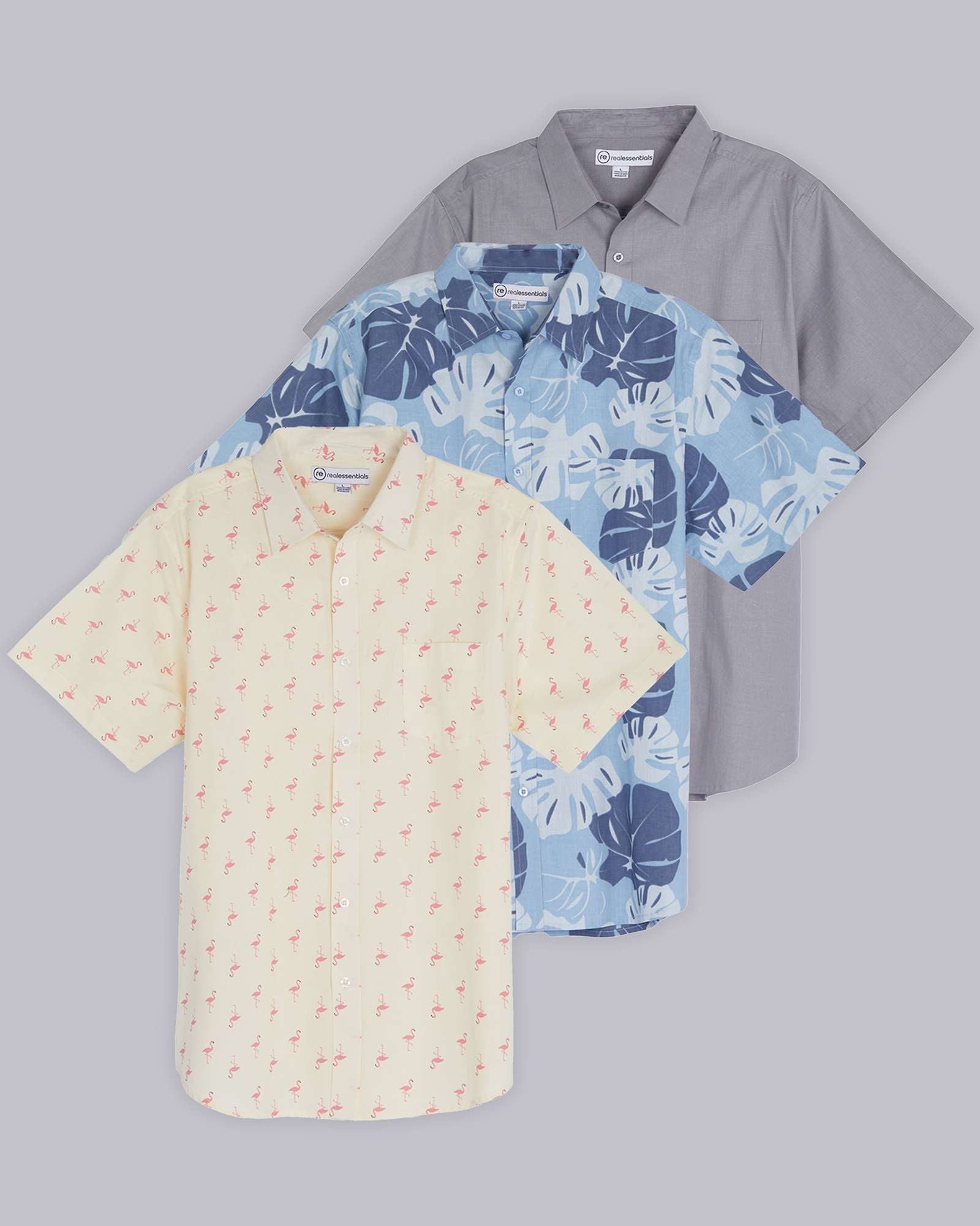 3 Pack: Men's Short-Sleeve Poplin Shirt (Available In Big & Tall)