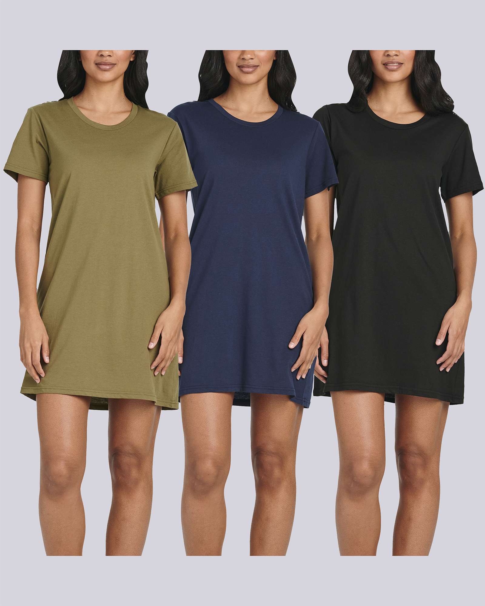 3 Pack: Women's Cotton Short Sleeve Nightgowns