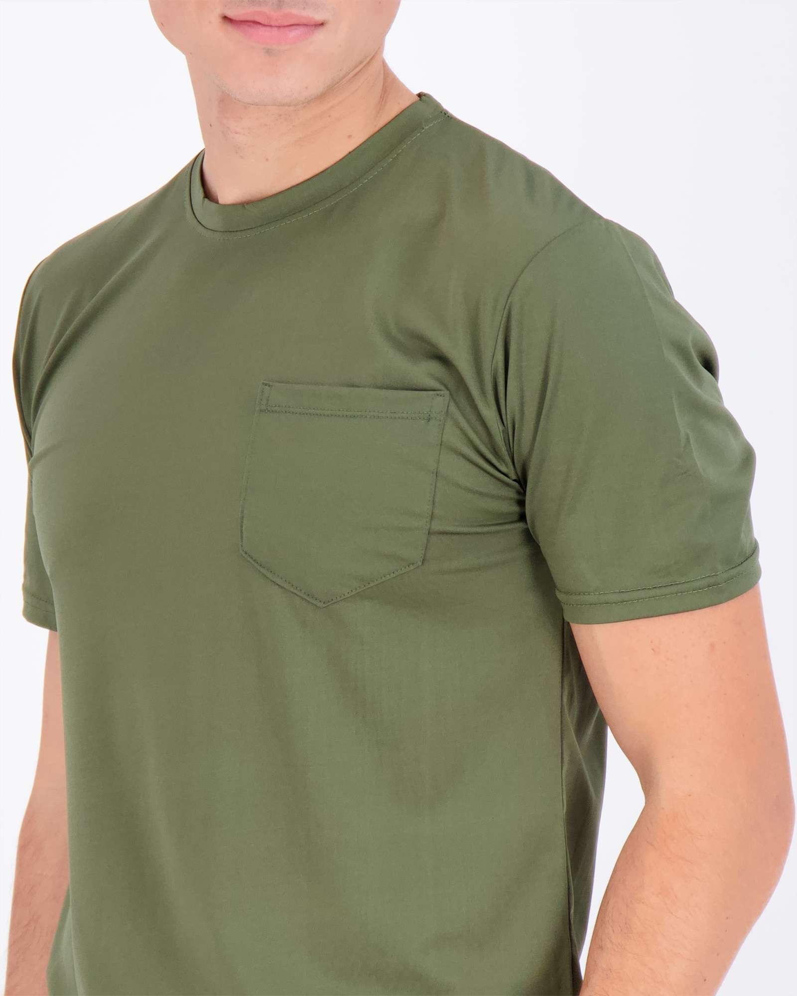 4 Pack: Mens Dry-Fit Active Pocket Short Sleeve Crew T-Shirts (Available in Big & Tall)