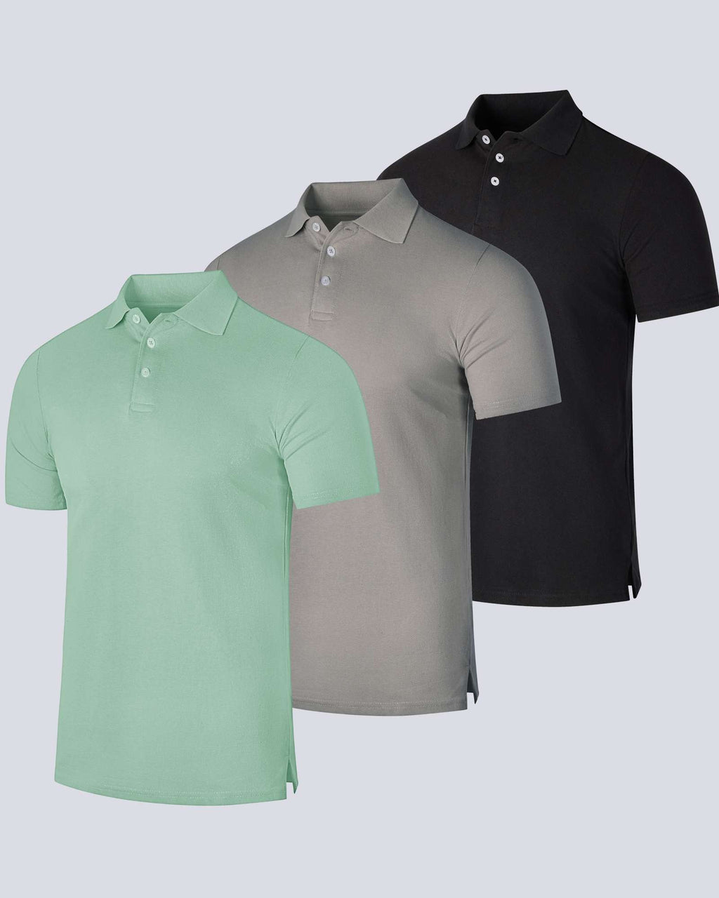 3 Pack: Mens Cotton Pique Short Sleeve Polo Shirt