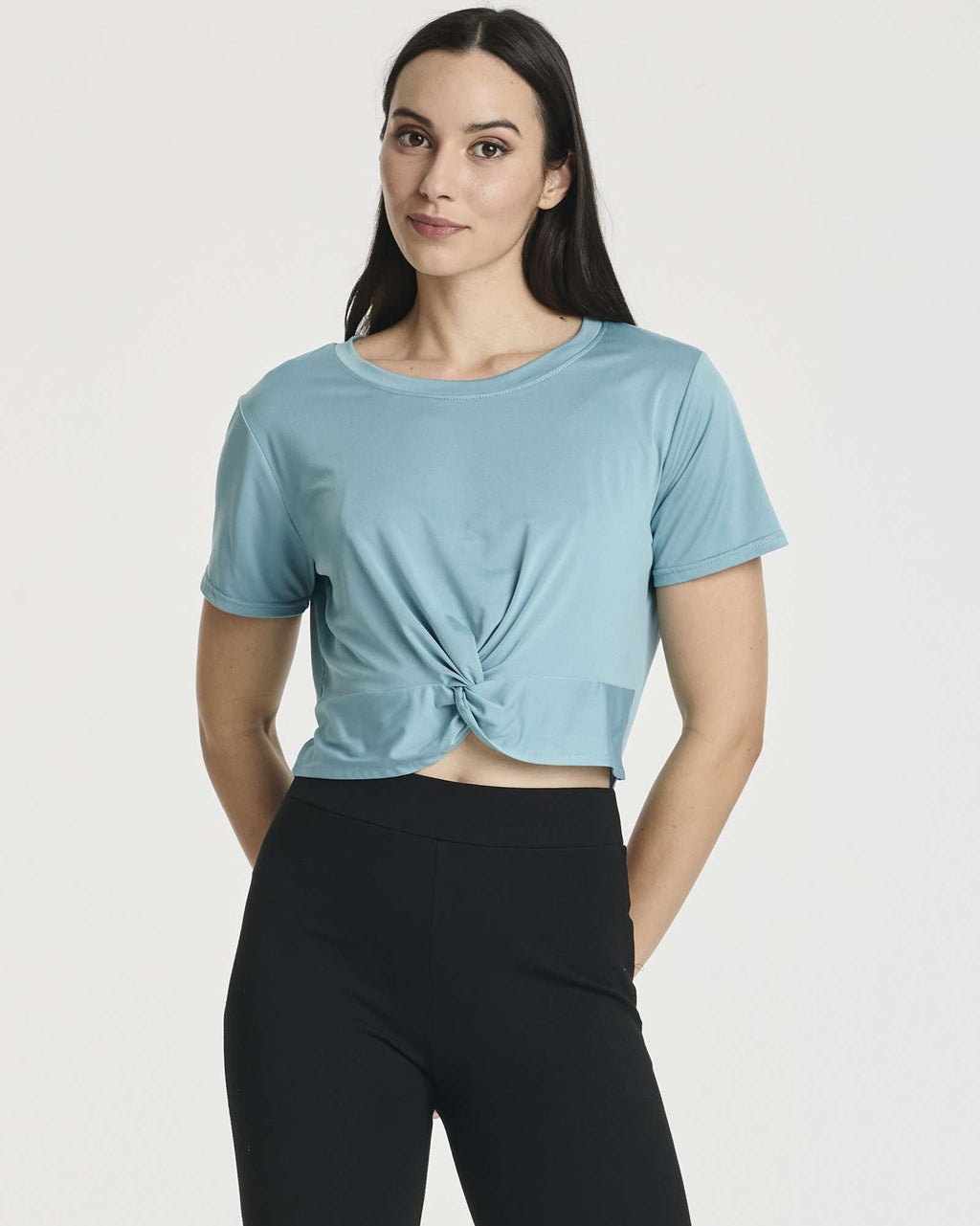 5 Pack: Women's Short Sleeve Twist Front Crop Top