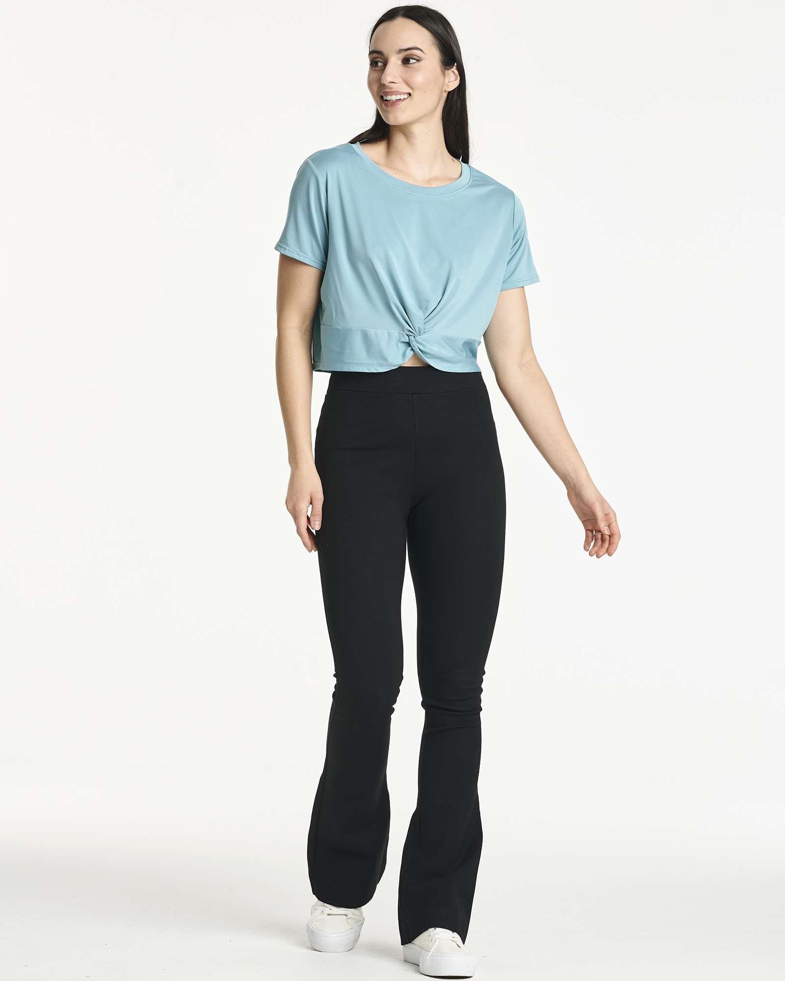 5 Pack: Women's Short Sleeve Twist Front Crop Top