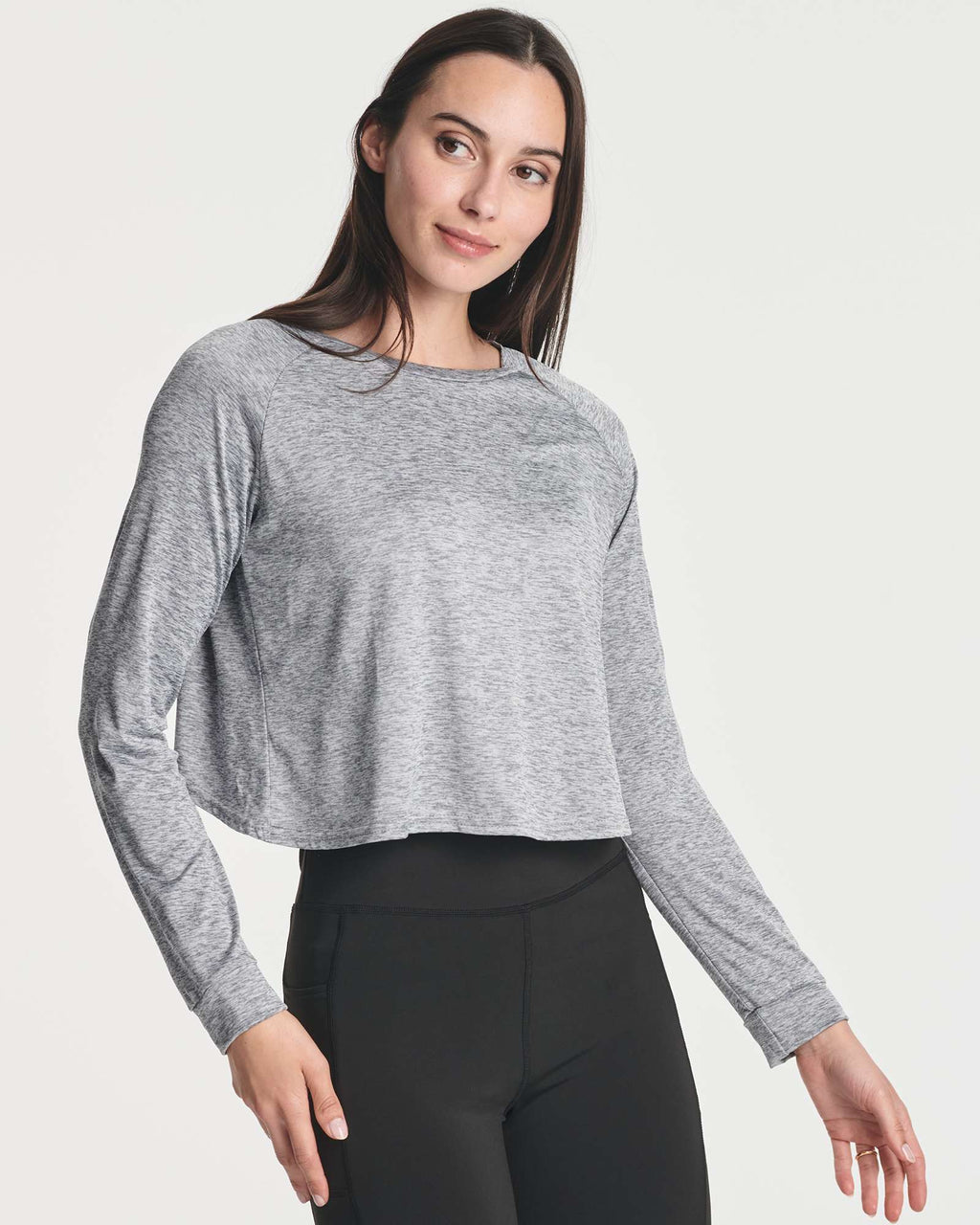 4 Pack: Women's Long Sleeve Petal Back Crop Top (Available in Plus Size)