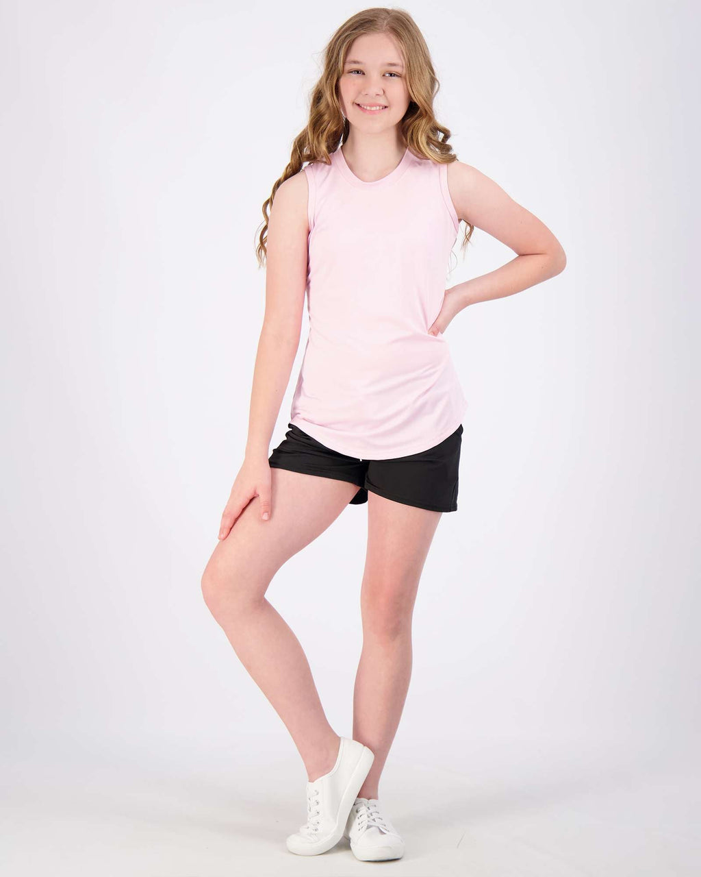 4 Pack: Girls Active Dry Fit Performance Tank Top