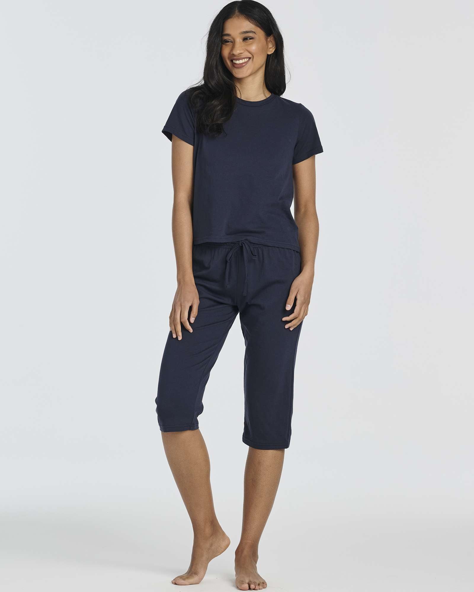 2 Pack: Women's Cotton Pajamas with Capri Pants