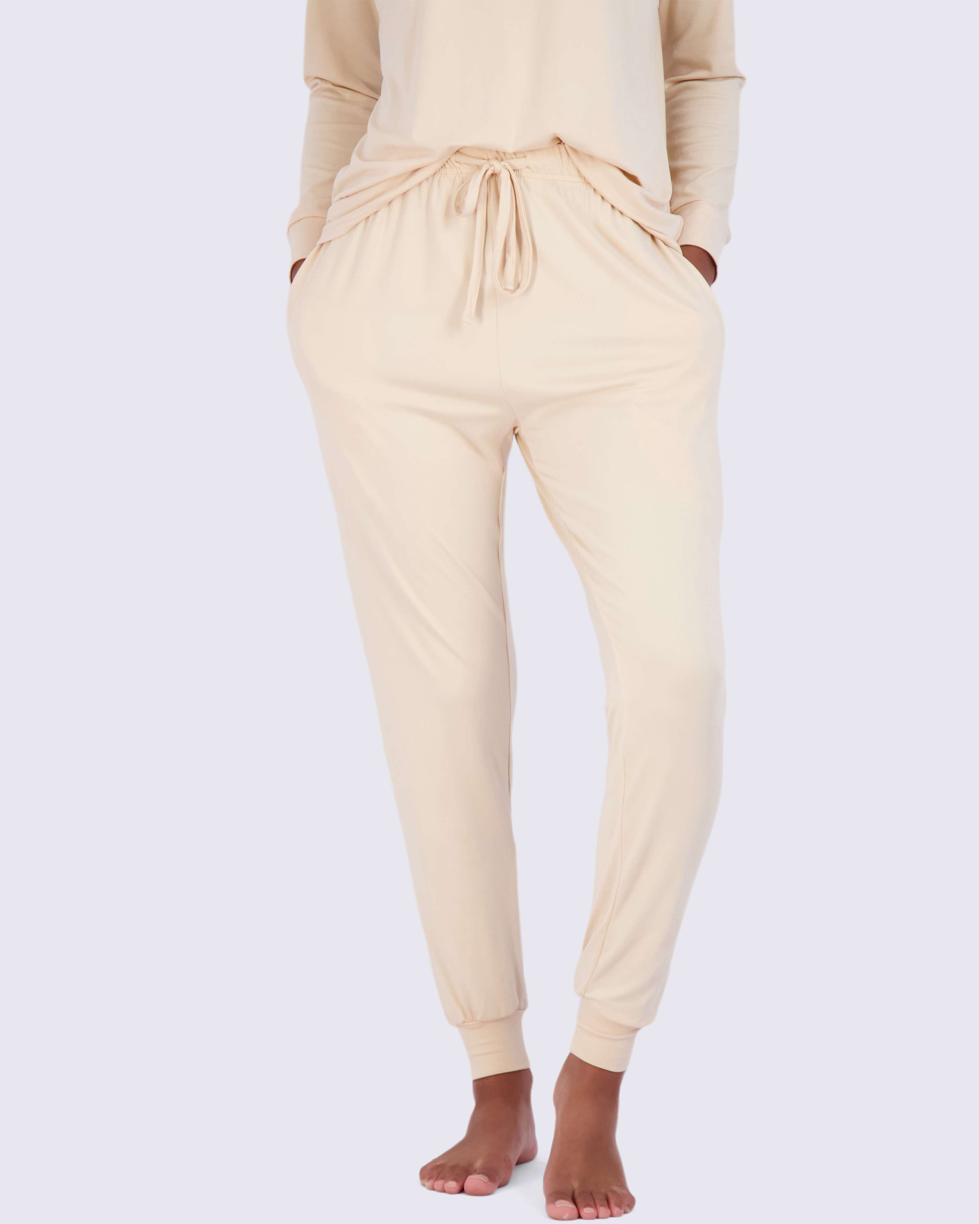 4 Piece: Womens Long Sleeve Henley & Jogger Lounge Pajama Set