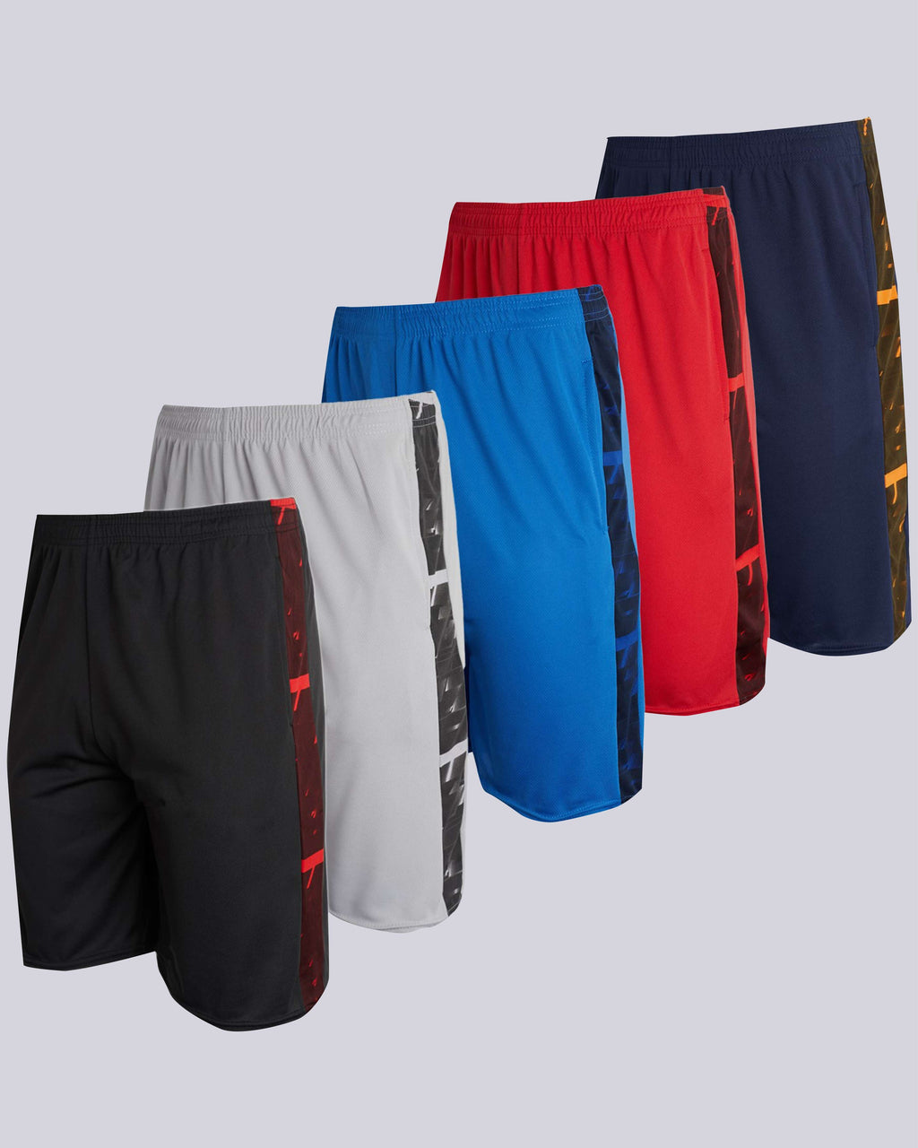 5 Pack: Men's Mesh Athletic Gym Shorts