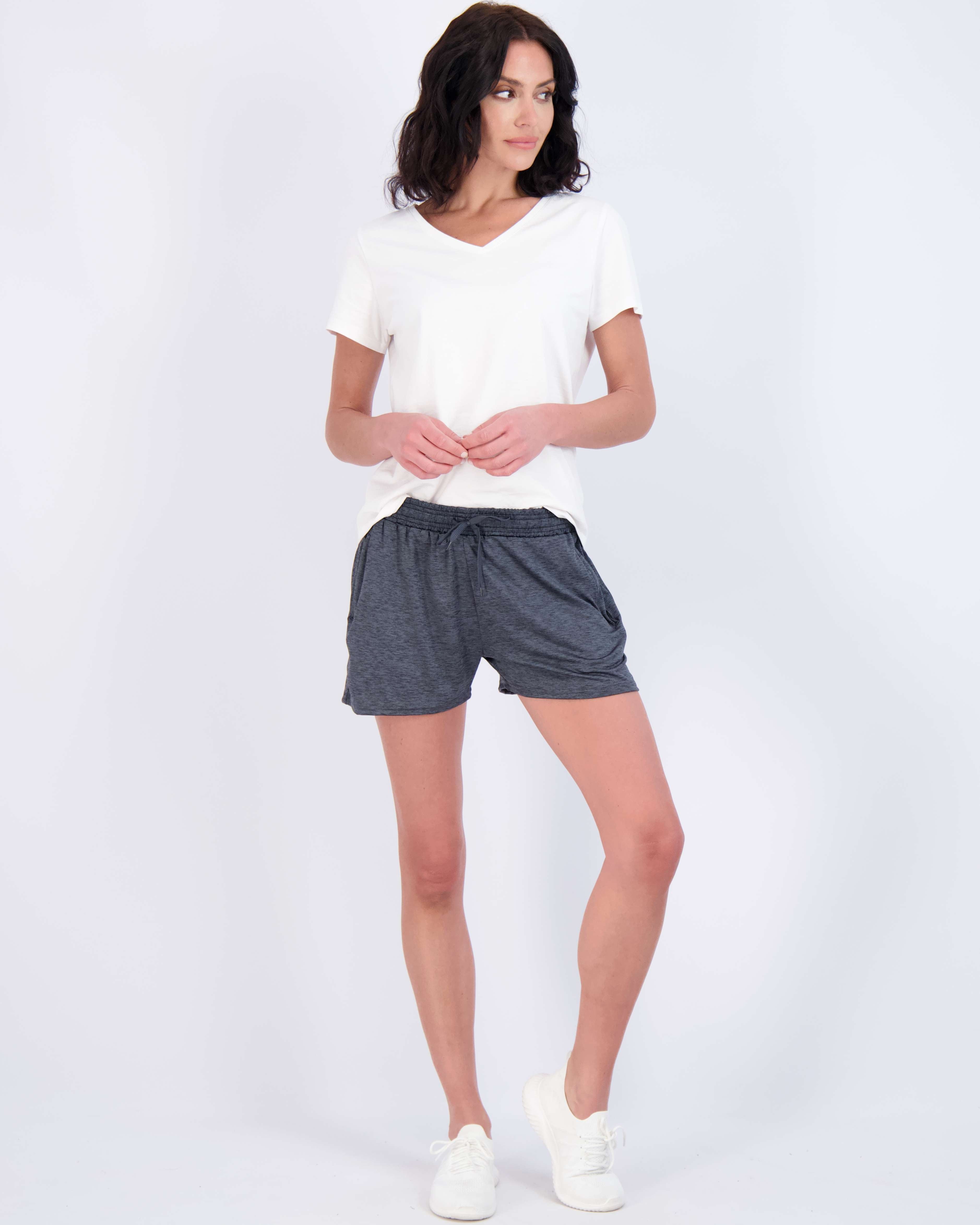 4 Pack: Womens Active Dry-Fit Shorts with Zipper Pockets