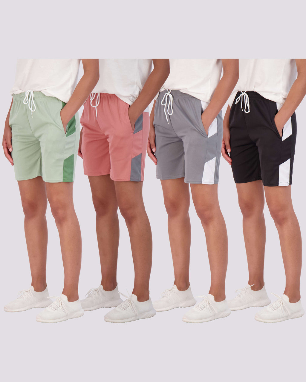 4 Pack: Women's 7" Mesh Quick-Dry Bermuda Shorts