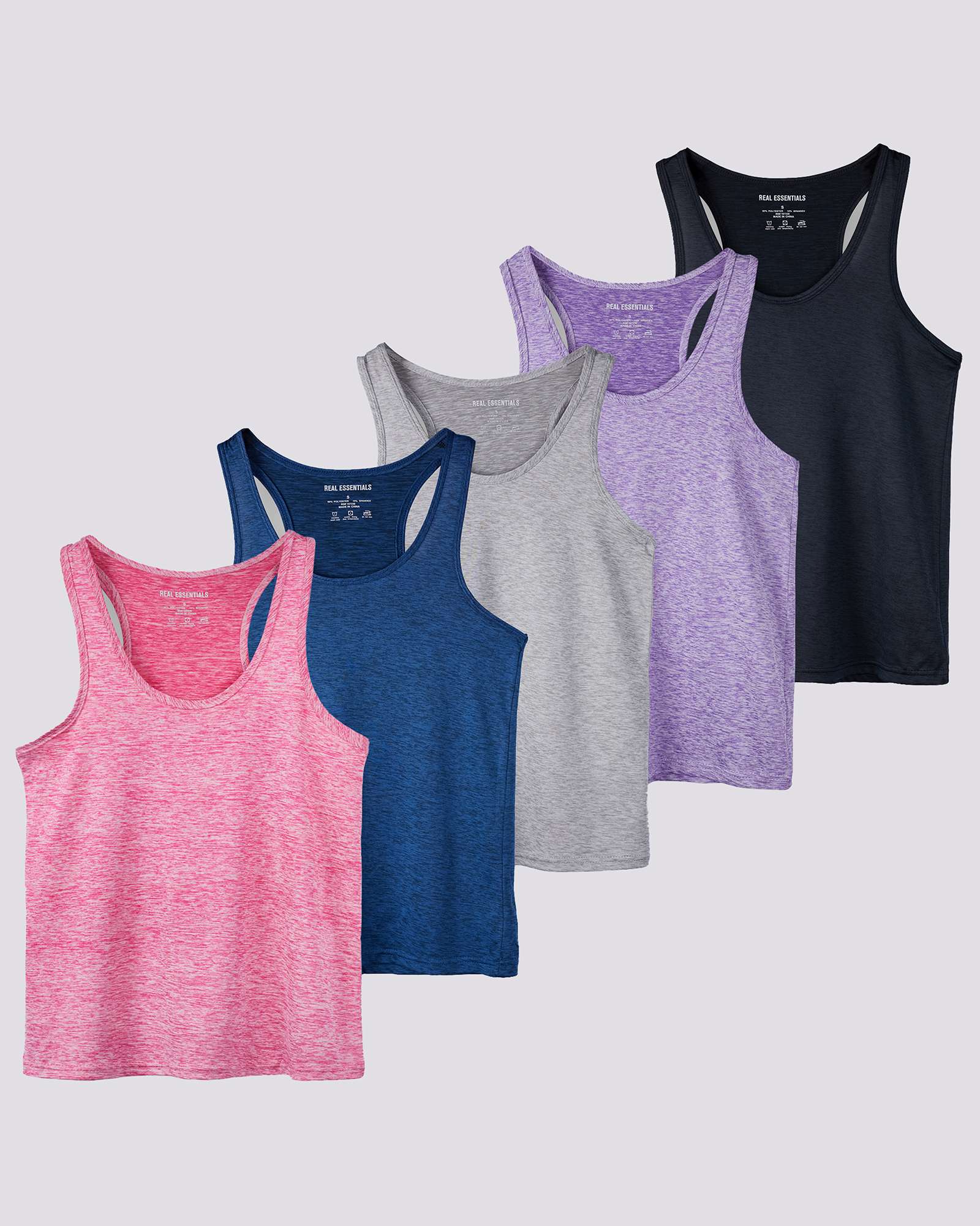 5 Pack: Womens Dry-Fit Racerback Tank Top
