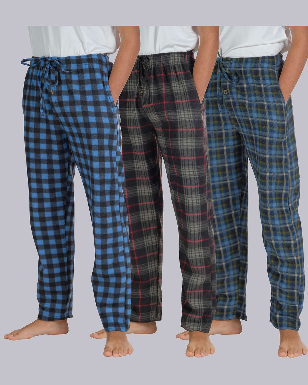 3 Pack: Boys Fleece Pajama Pant Lounge Bottoms