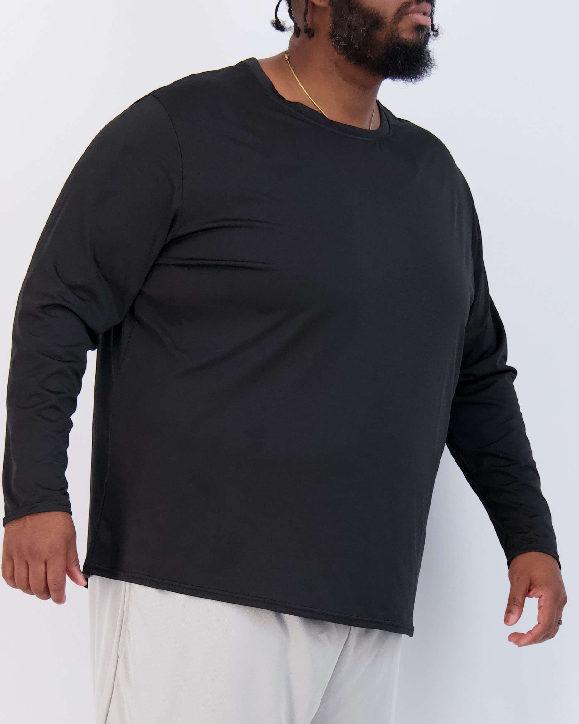 3 Pack: Mens Big & Tall Dry Fit Long-Sleeve Crew Neck T-Shirt