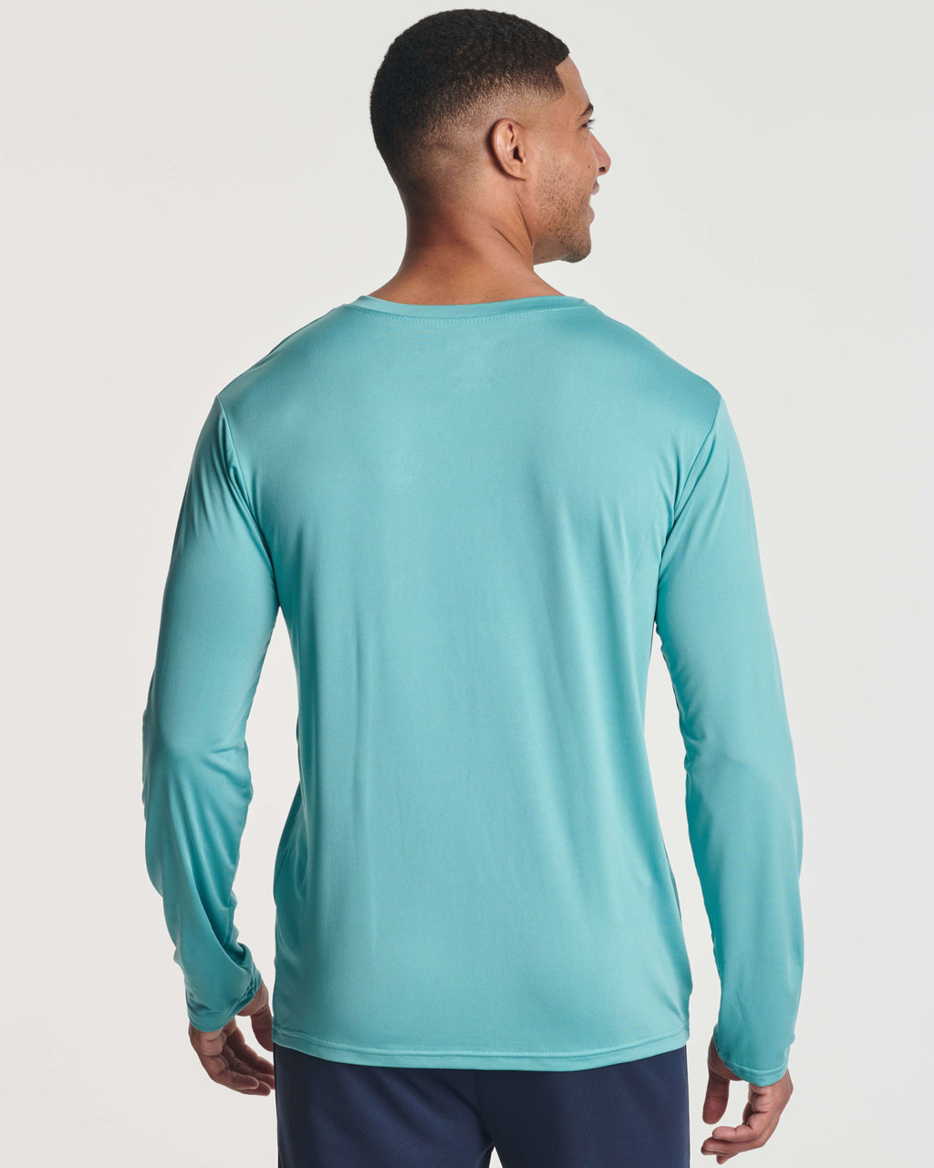4 Pack: Mens Dry-Fit Long Sleeve Pocket Crew T-Shirt