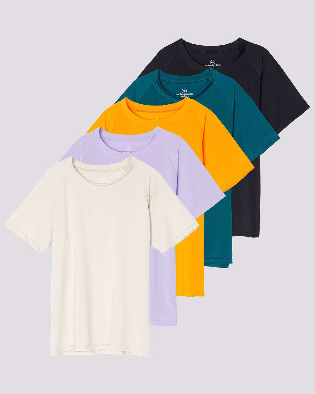 5 Pack: Girls' Short Sleeve UPF Rashguard Shirt