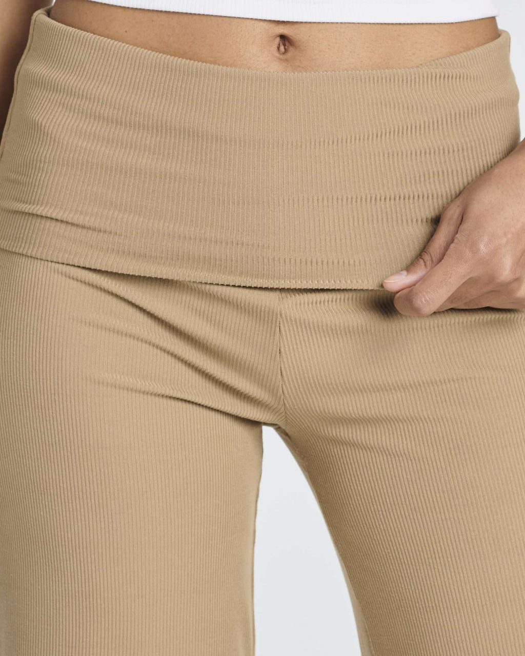 3 Pack: Women's Ribbed Foldover Wide Leg Capri Pants