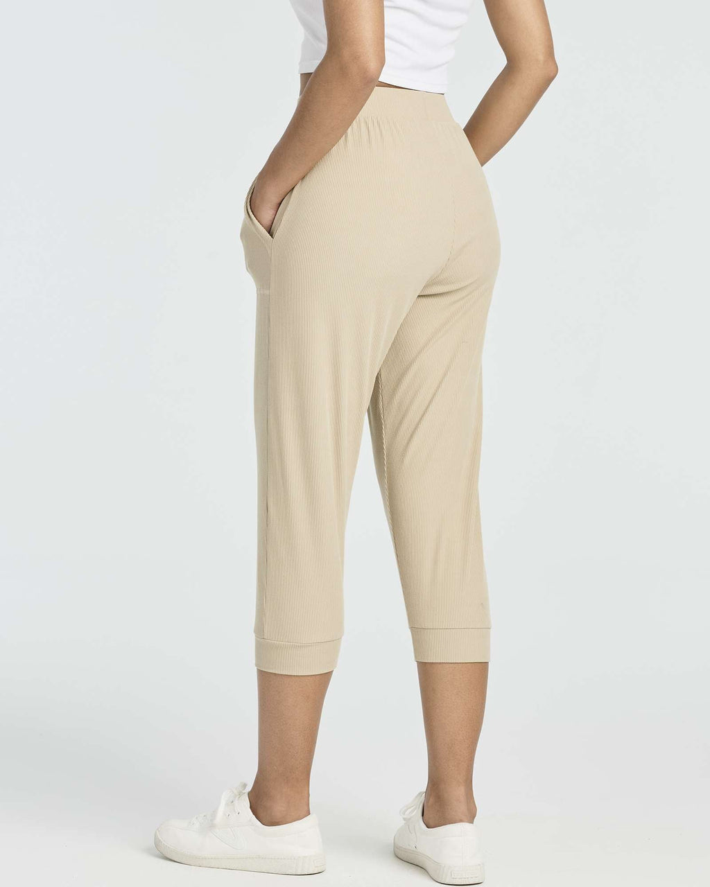 3 Pack: Women's Ribbed Capri Jogger Lounge Sweatpants