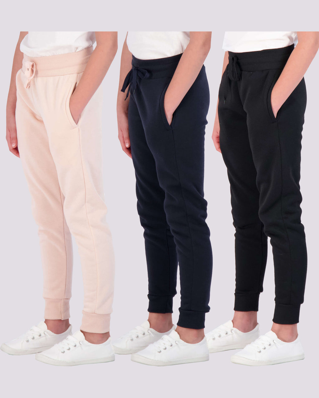 3 Pack: Girls Fleece Jogger Sweatpants