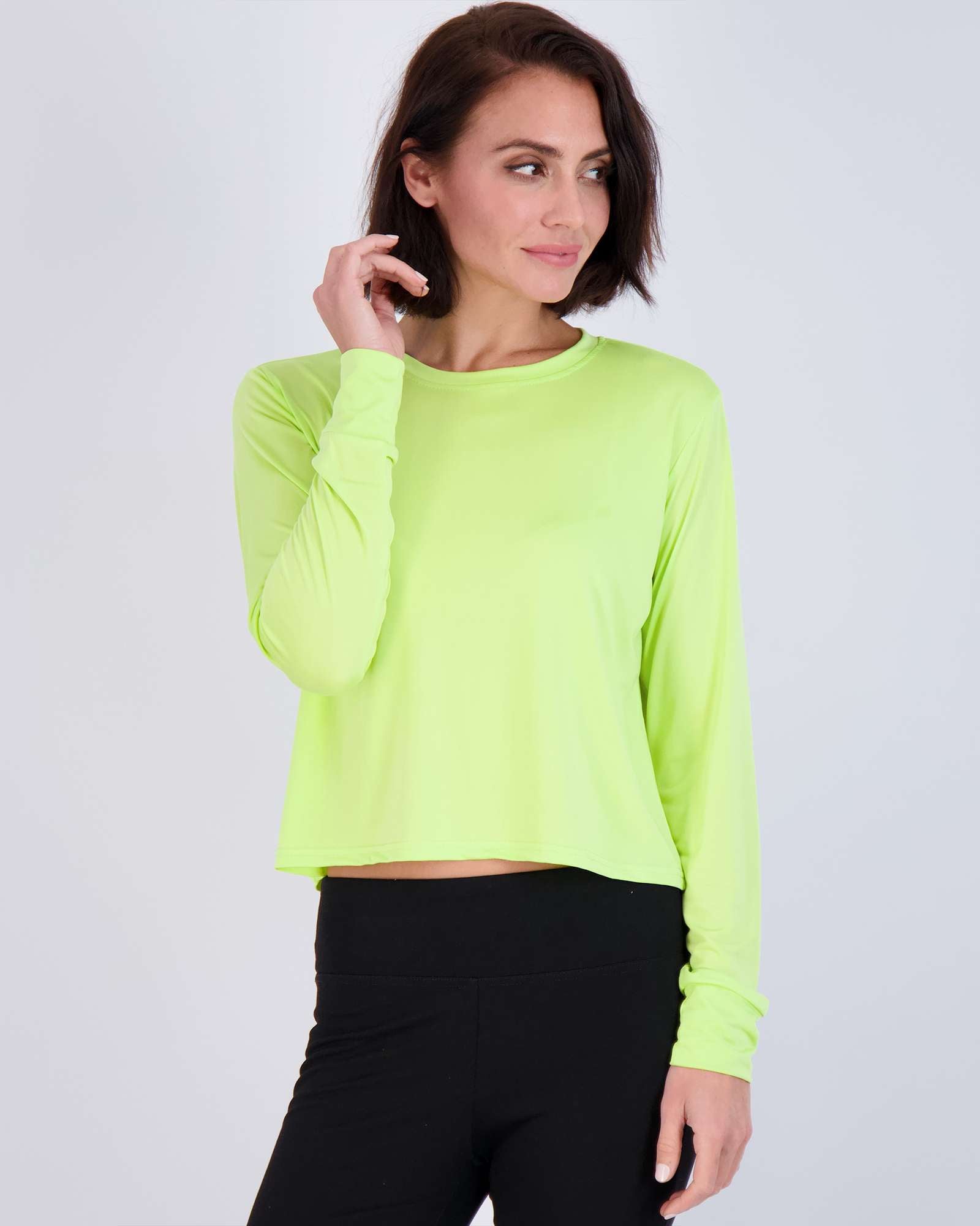 5 Pack: Womens Dry Fit Crop Top Long Sleeve