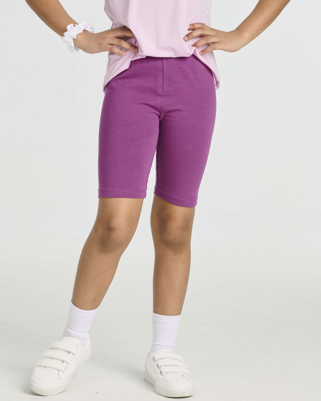 5 Pack: Girls' Cotton Spandex Biker Shorts