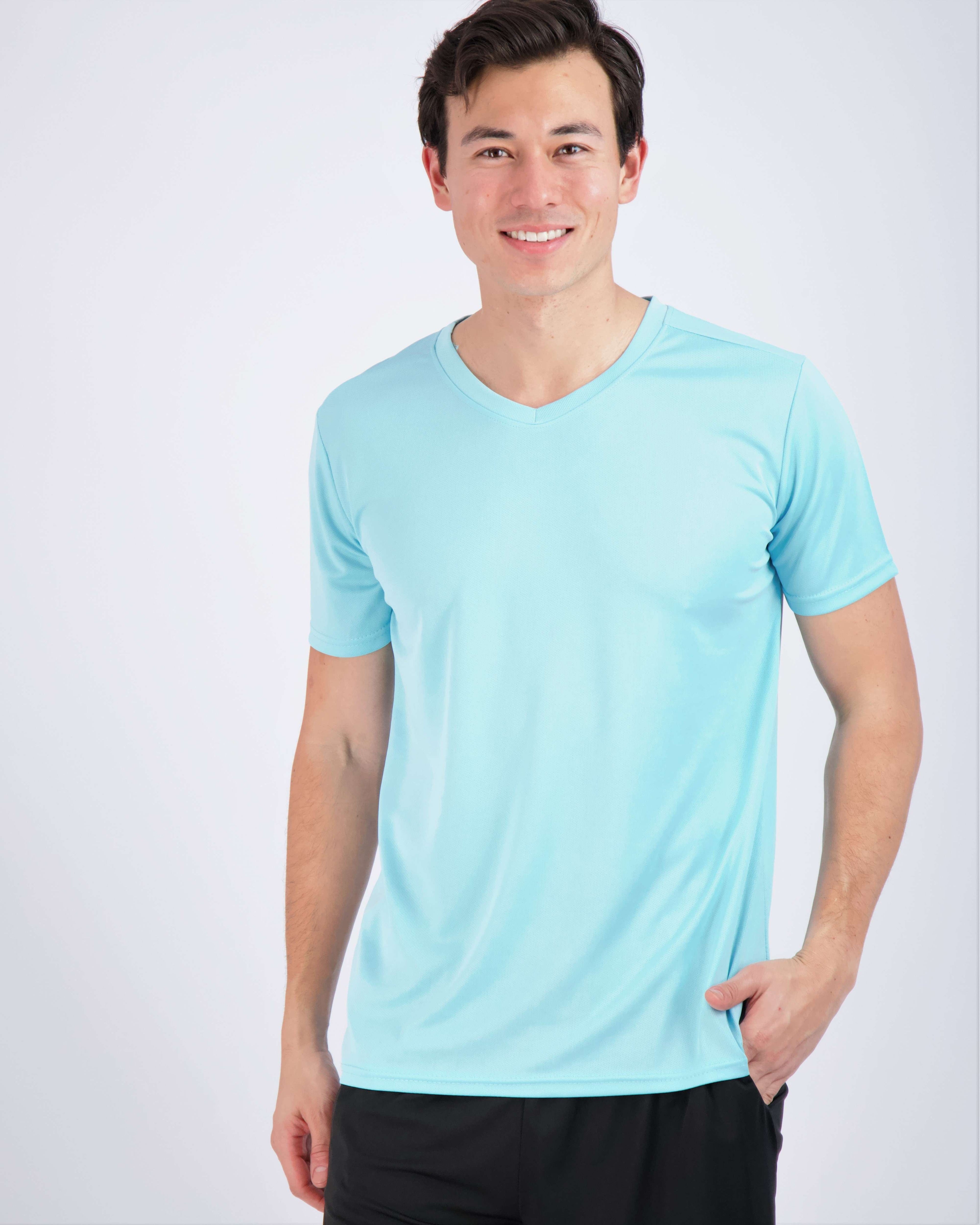 5 Pack: Mens V-Neck Mesh Active Short Sleeve T-Shirt (Available in Big & Tall)