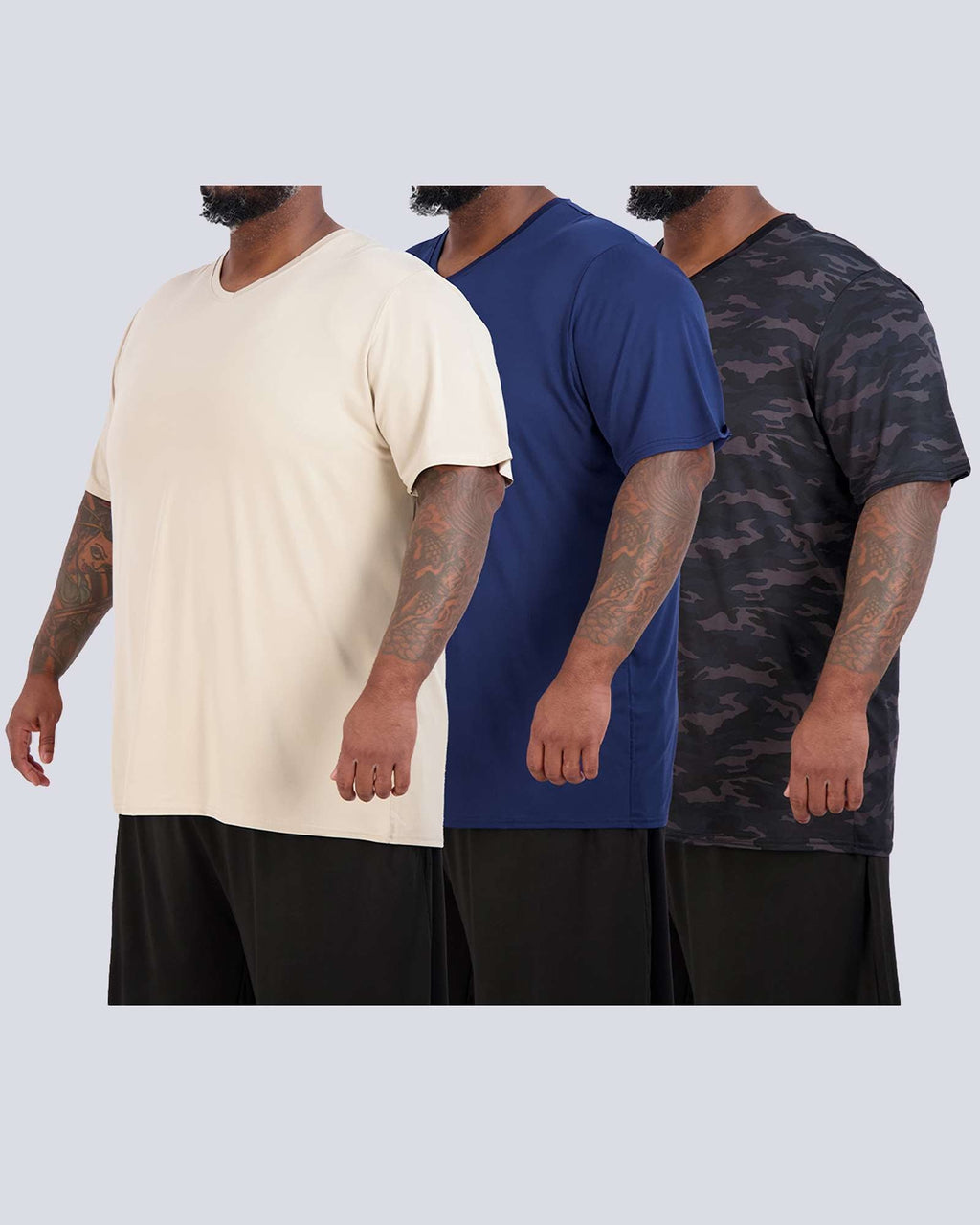 3 Pack: Men's Big & Tall V-Neck Short-Sleeve Dry-Fit T-Shirt
