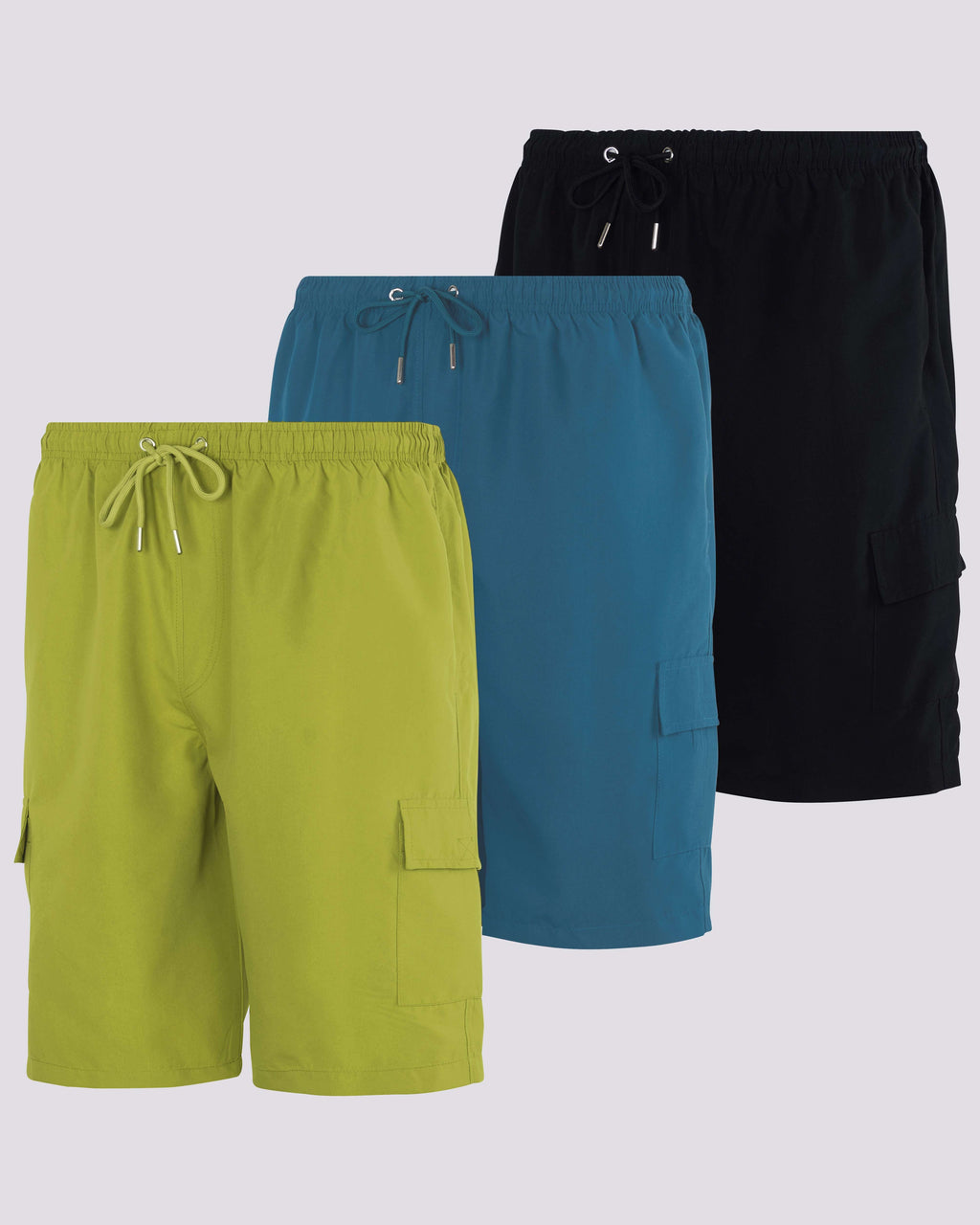 3 Pack: Men's Swim Trunks with Cargo Pockets (Available In Big & Tall)