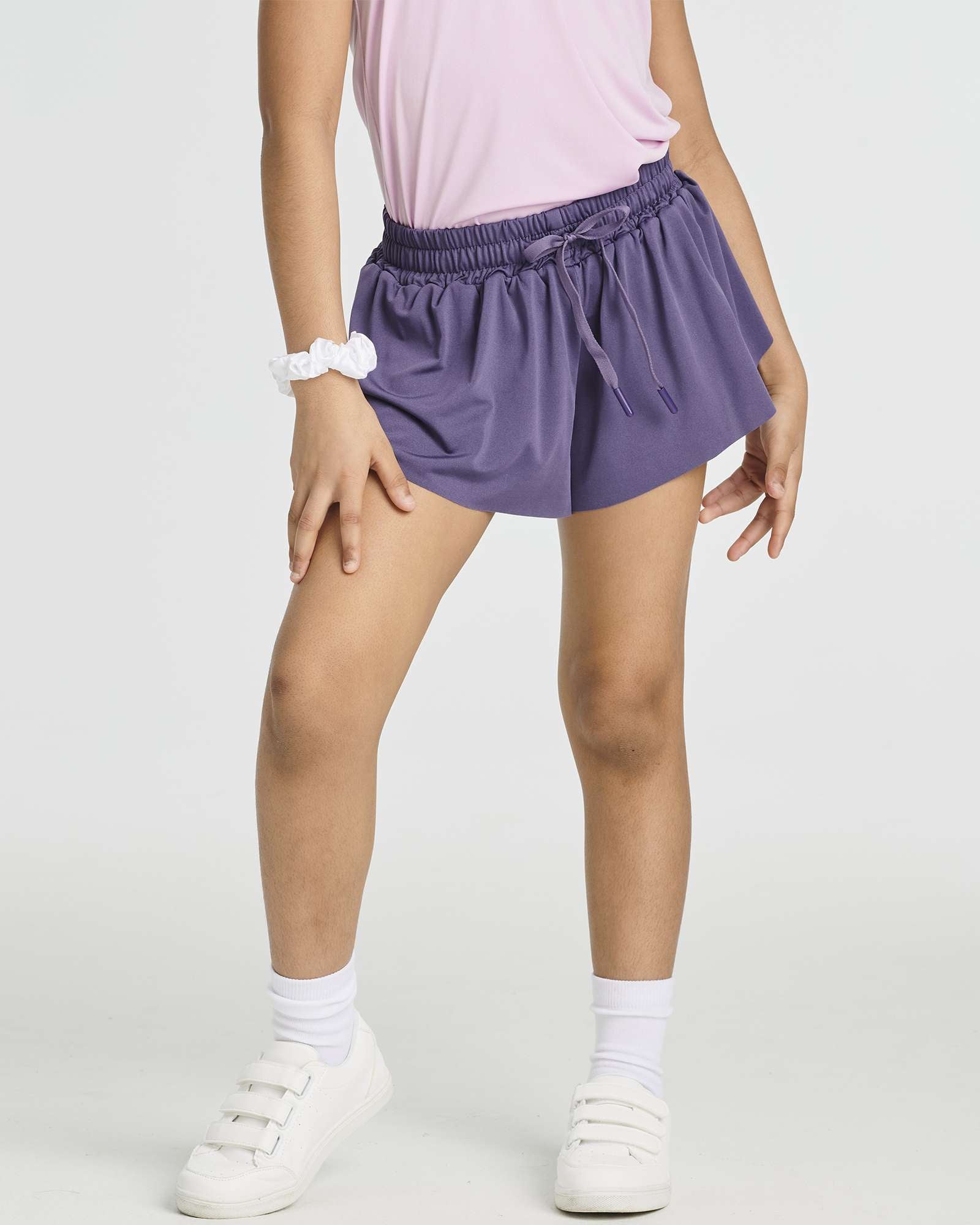4 Pack: Girls 2-in-1 Flowy Shorts with Spandex Liner Youth Butterfly Skirts - Athletic Dance