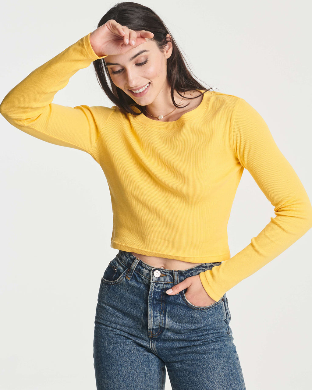 4 Pack: Women's Long Sleeve Ribbed Knit Crop Top (Available in Plus Size)