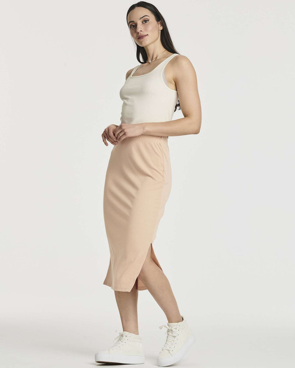 3 Pack: Women's Midi Ribbed Knit Skirt