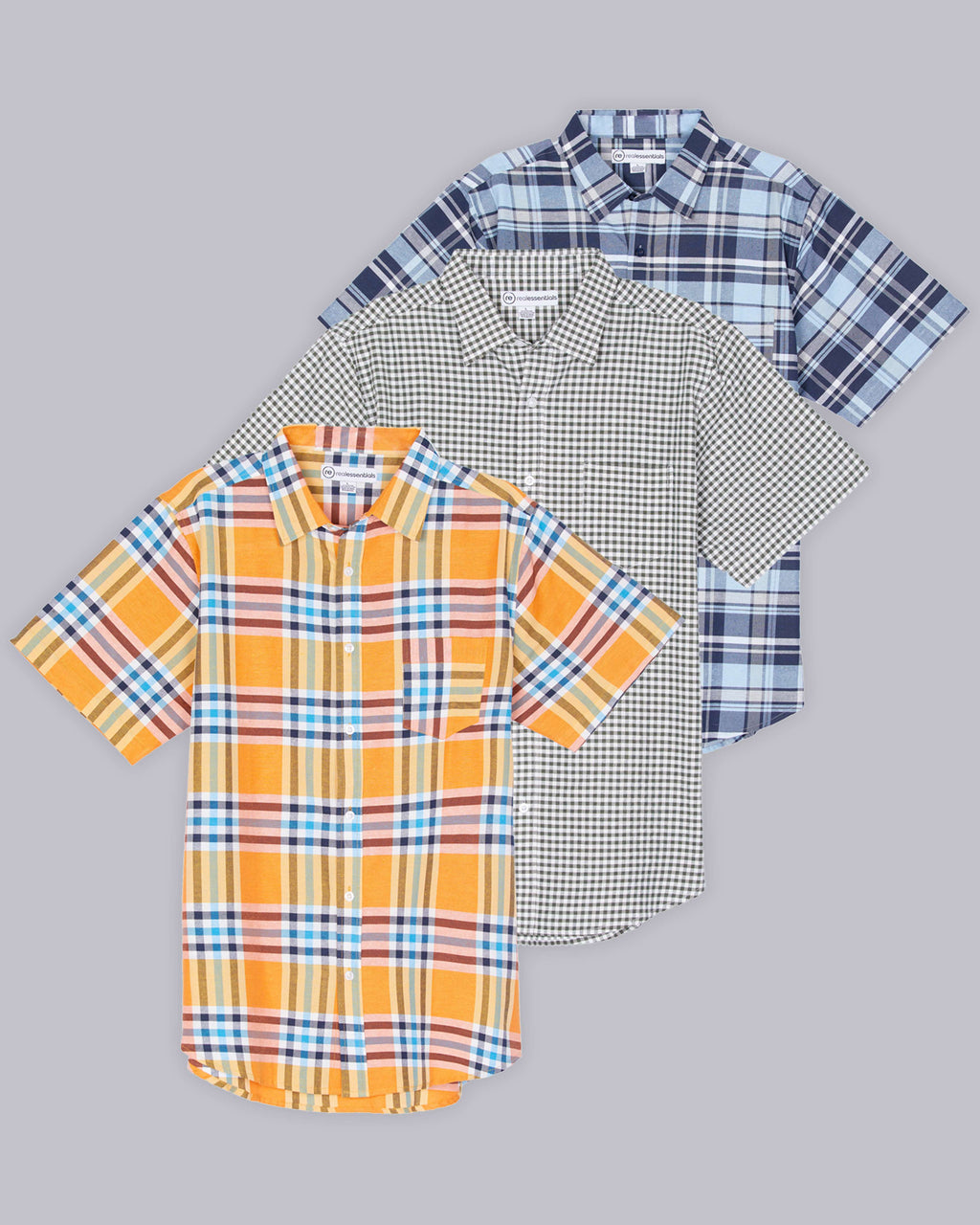 3 Pack: Men's Regular-Fit Short Sleeve Woven Shirt