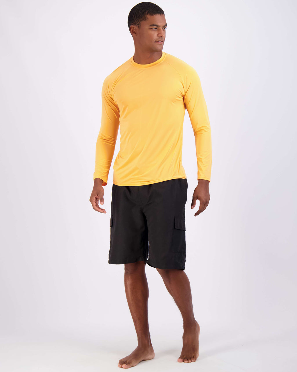 4 Pack: Men's Long Sleeve Rash Guard Shirt (Available In Big & Tall)