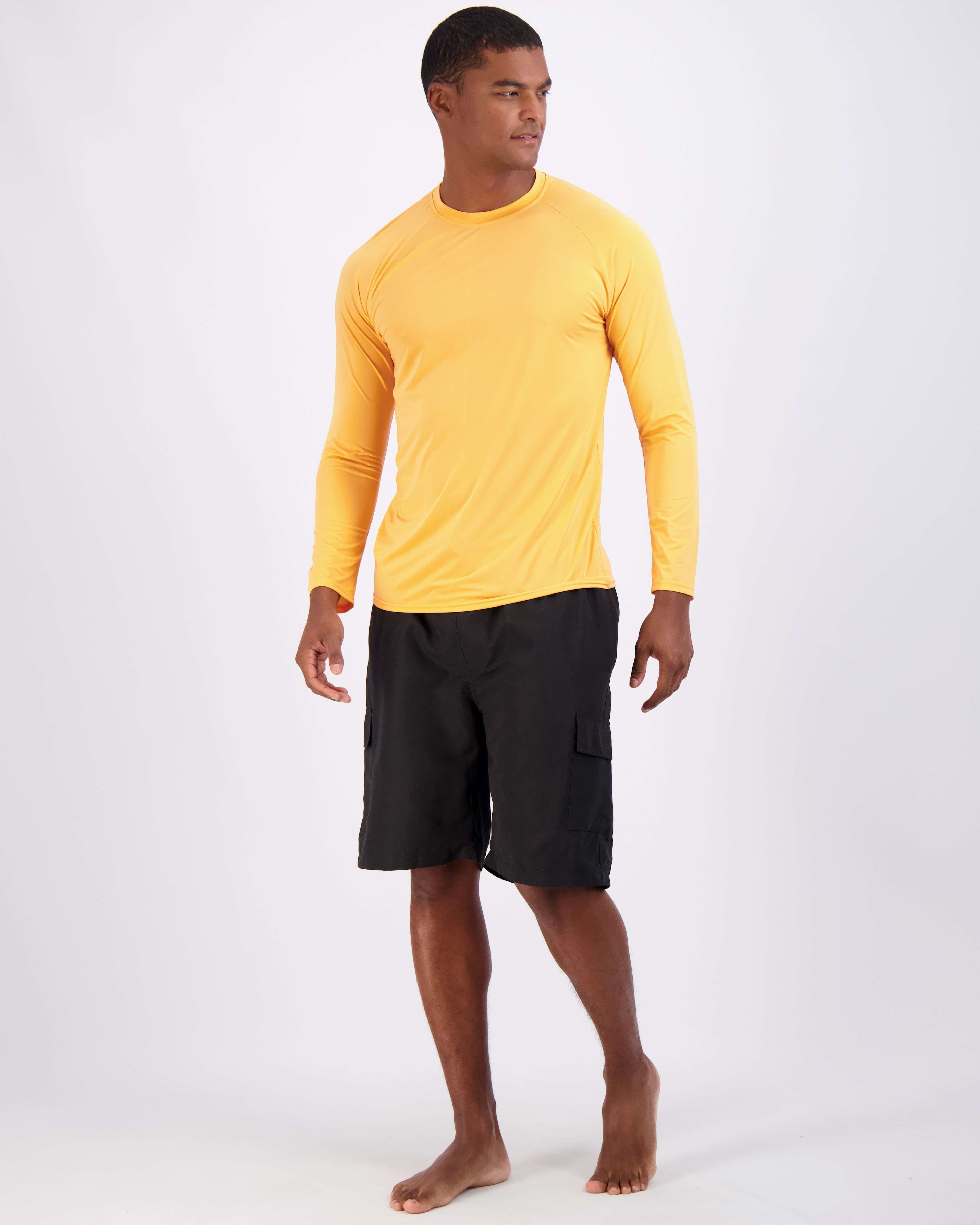 4 Pack: Men's Long Sleeve Rash Guard Shirt (Available In Big & Tall)