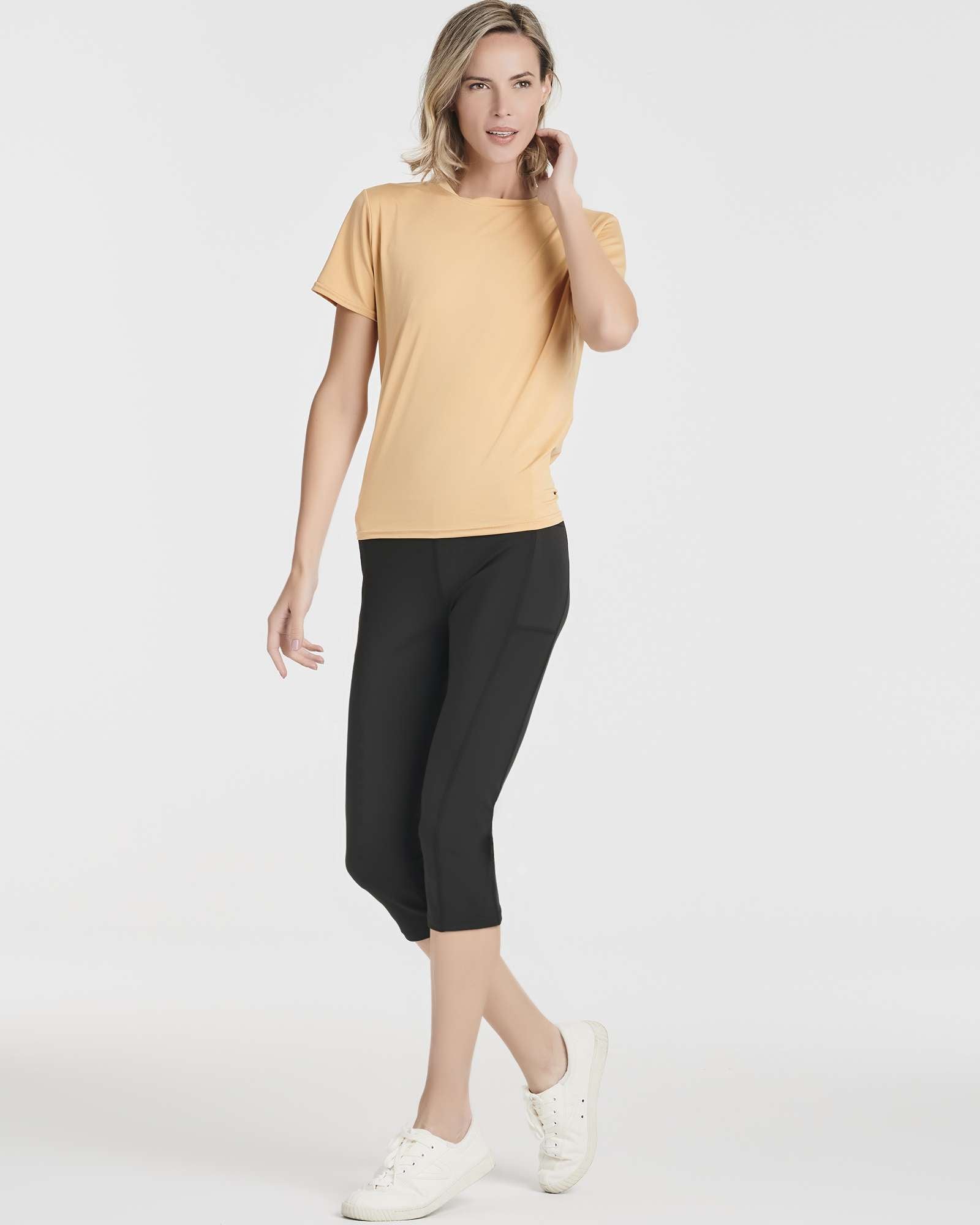 5 Pack: Women's Short Sleeve Open Back Tie Back Dry-Fit T-Shirt