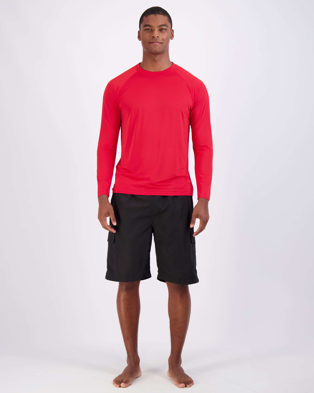 4 Pack: Men's Long Sleeve Rash Guard Shirt (Available In Big & Tall)