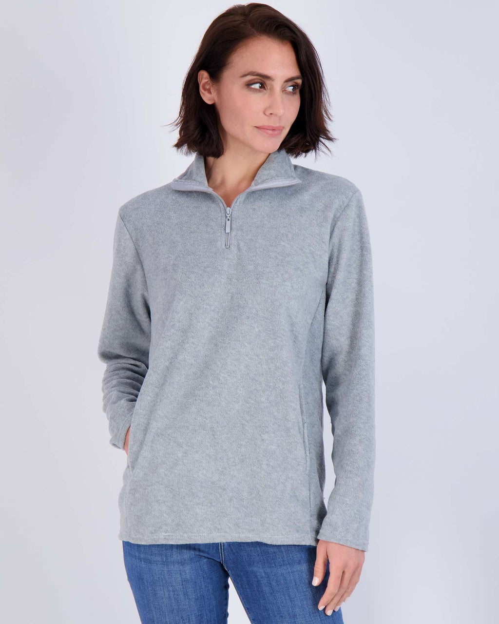 2 Pack: Women's Polar Fleece Long-Sleeve Quarter Zip Winter Jacket (Available in Plus Size)