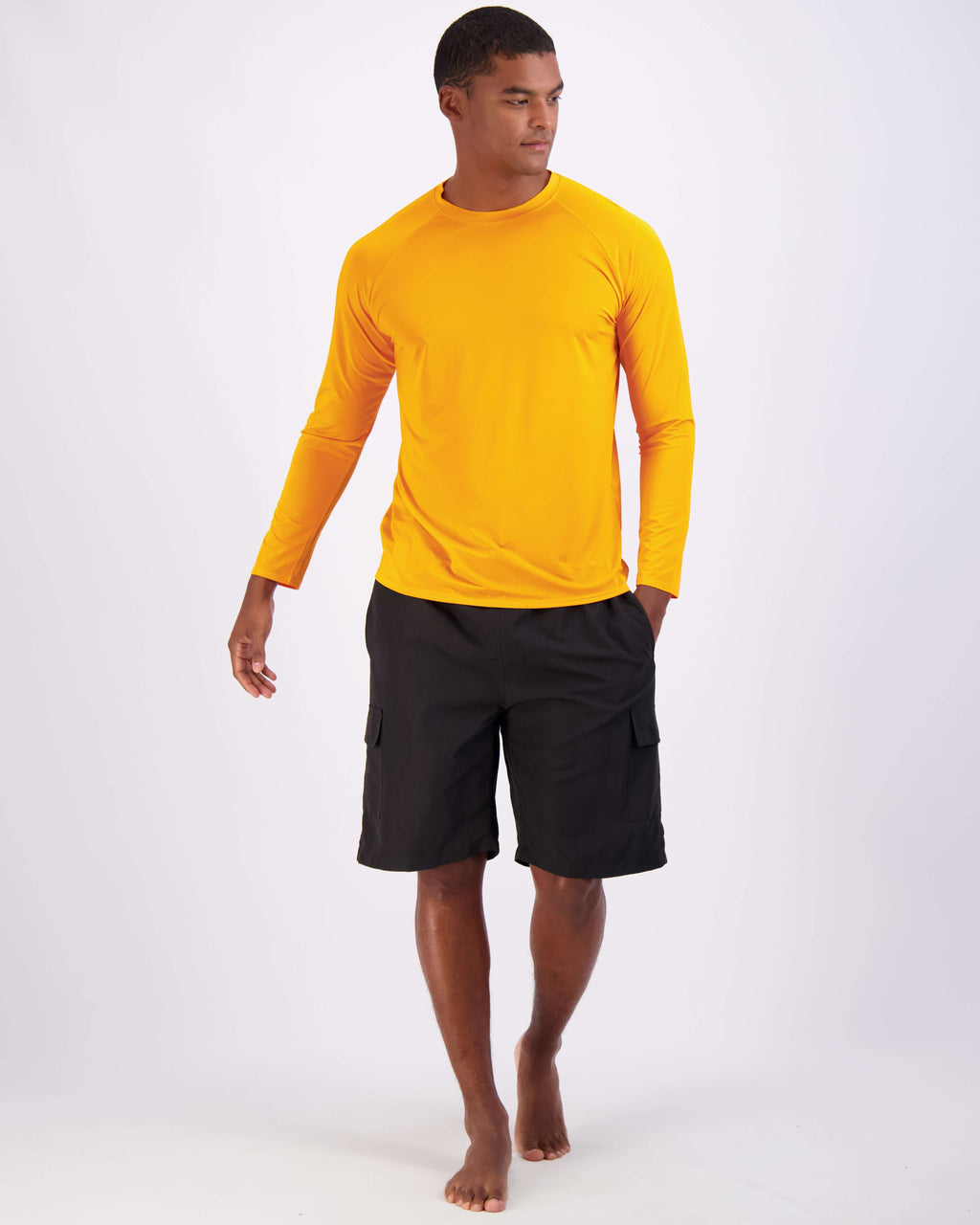 4 Pack: Men's Long Sleeve Rash Guard Shirt (Available In Big & Tall)