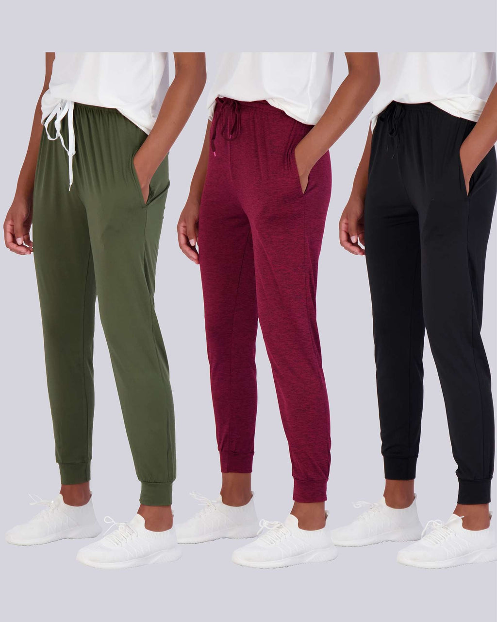 3 Pack: Womens Dry-Fit Active Joggers