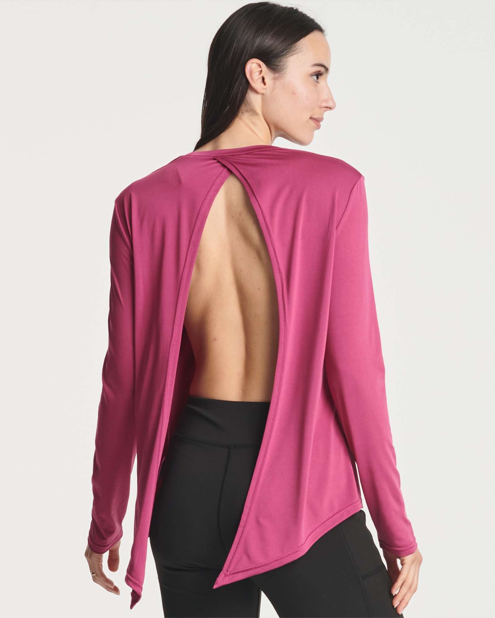 4 Pack: Women's Long-Sleeve Tie Back T-Shirt (Available in Plus Size)