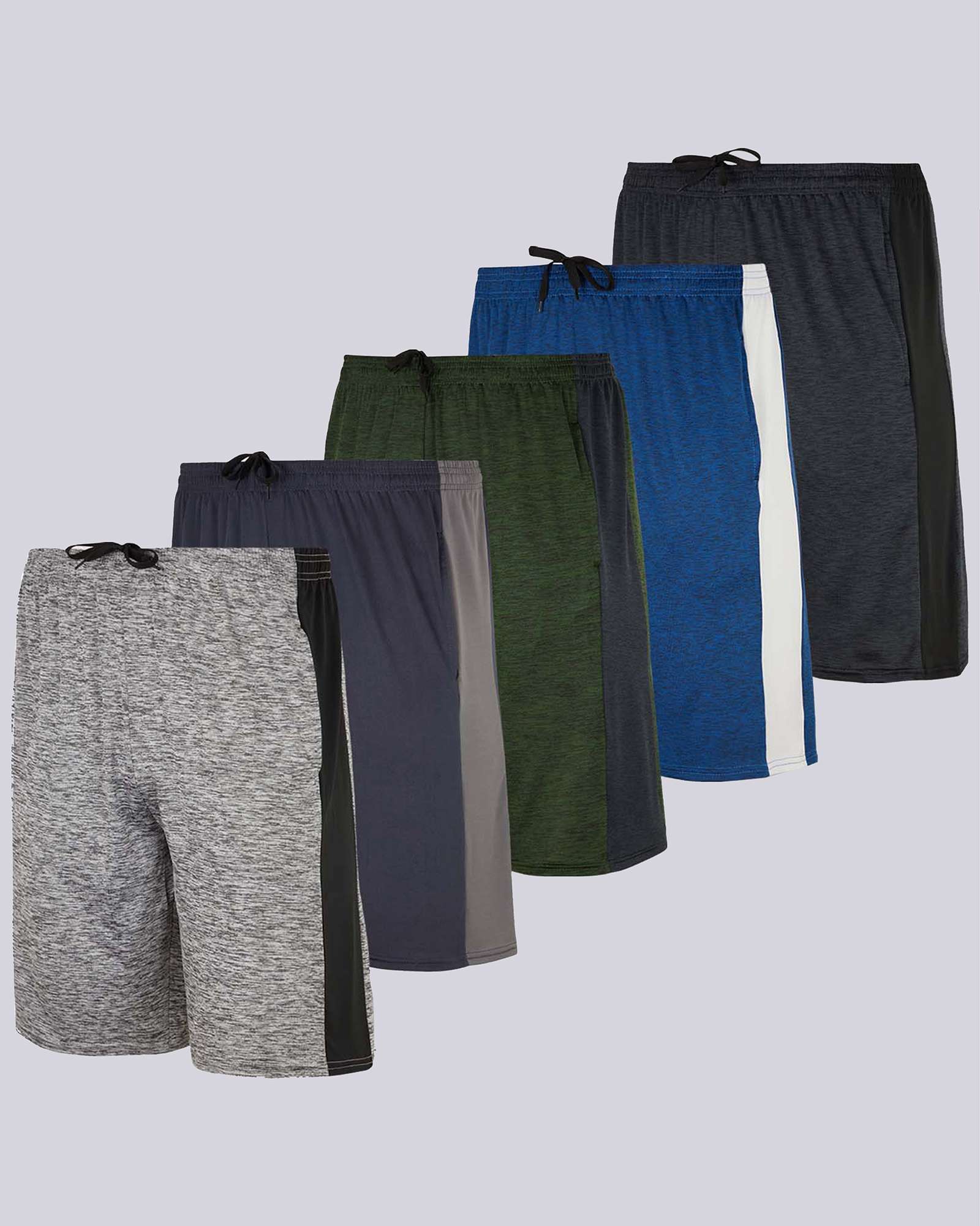5 Pack: Boys Dry-Fit Active Basketball Shorts