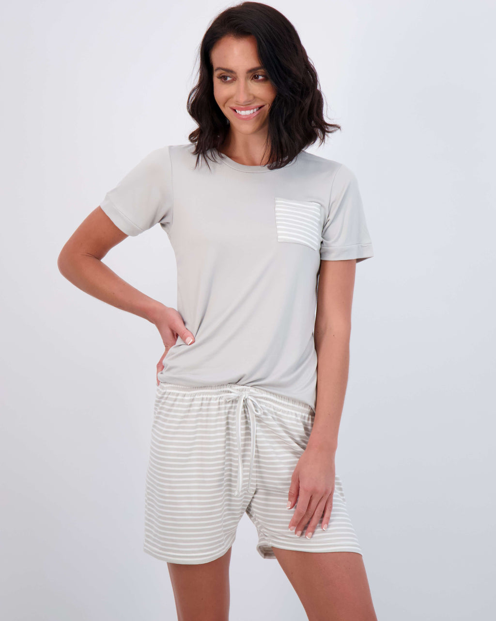 4 Piece: Womens Short Sleeve with Shorts Pajama Set